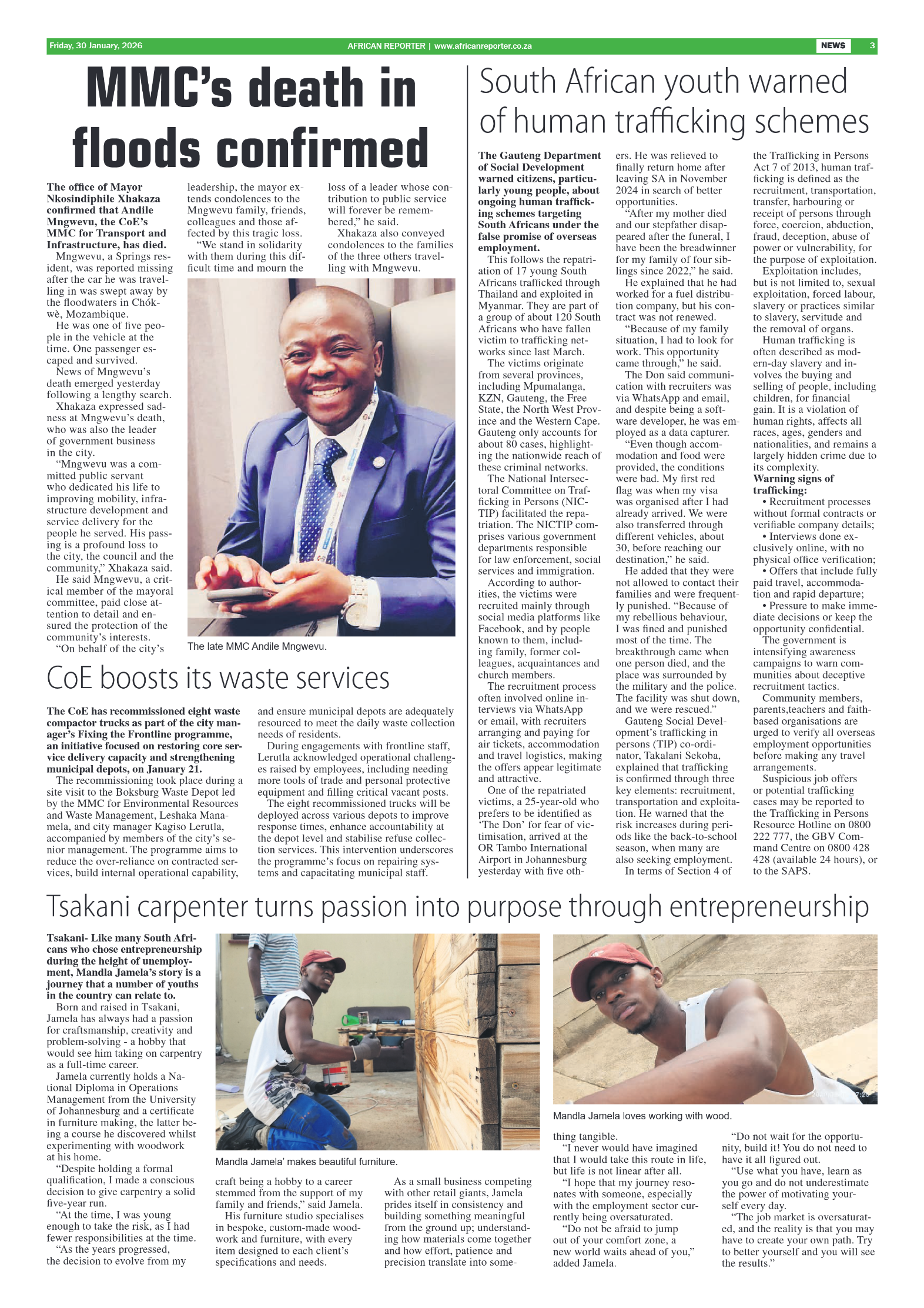 African Reporter 30 January 2026 page 3