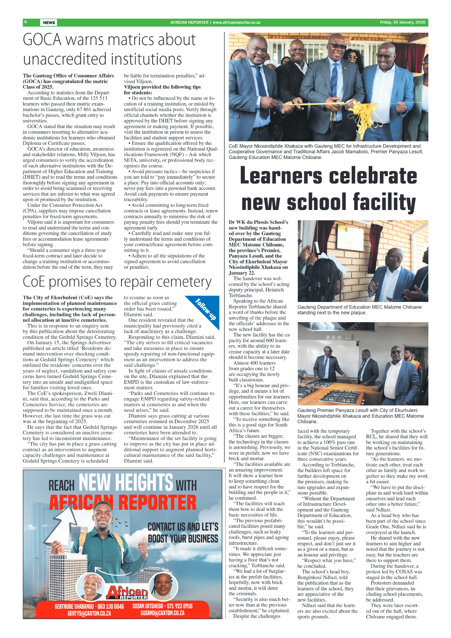 African Reporter 30 January 2026 page 6