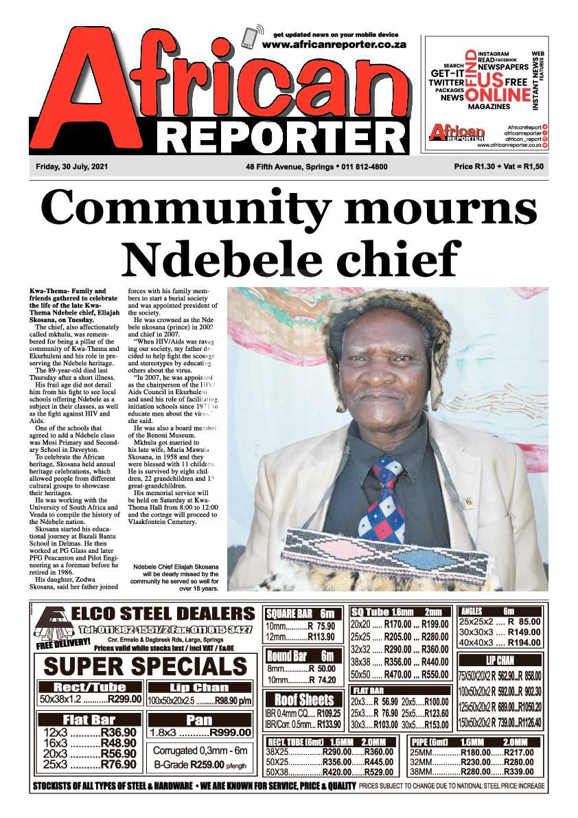 African Reporter 30 July 2021 page 1