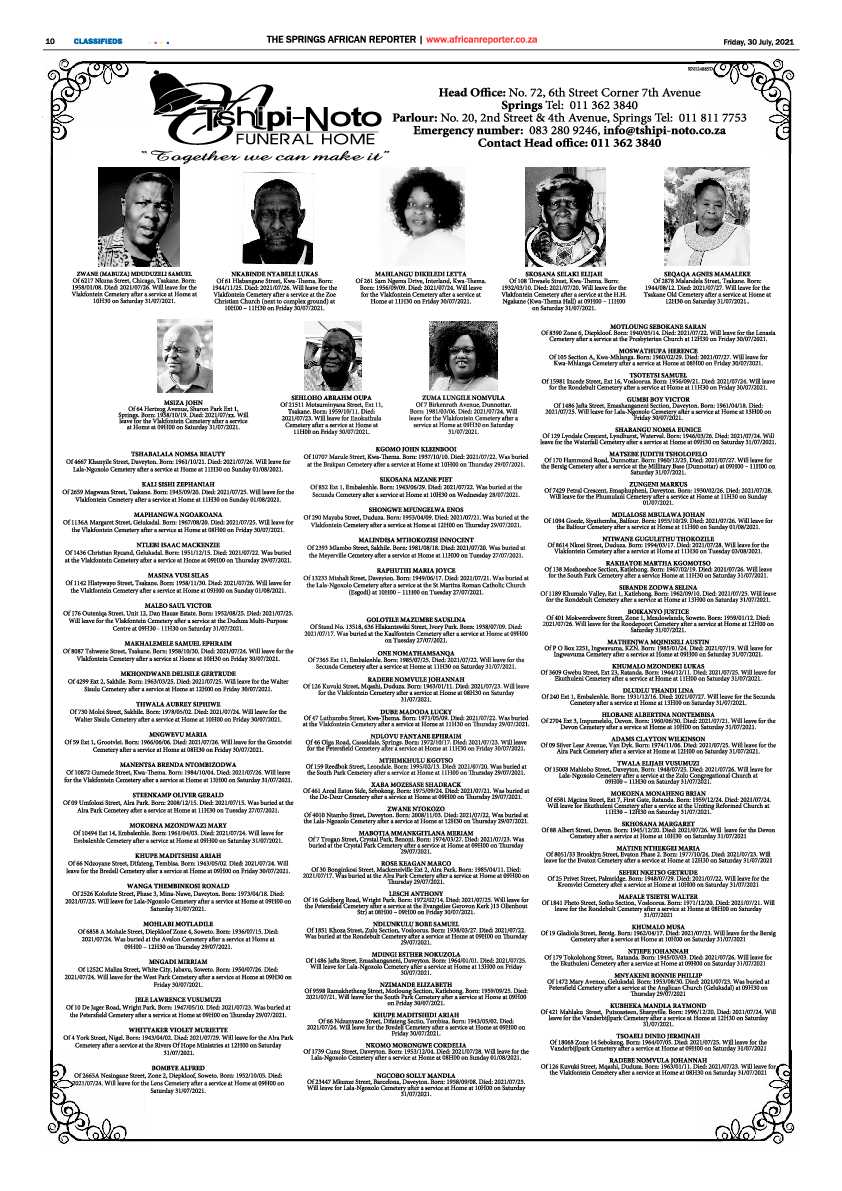 African Reporter 30 July 2021 page 10