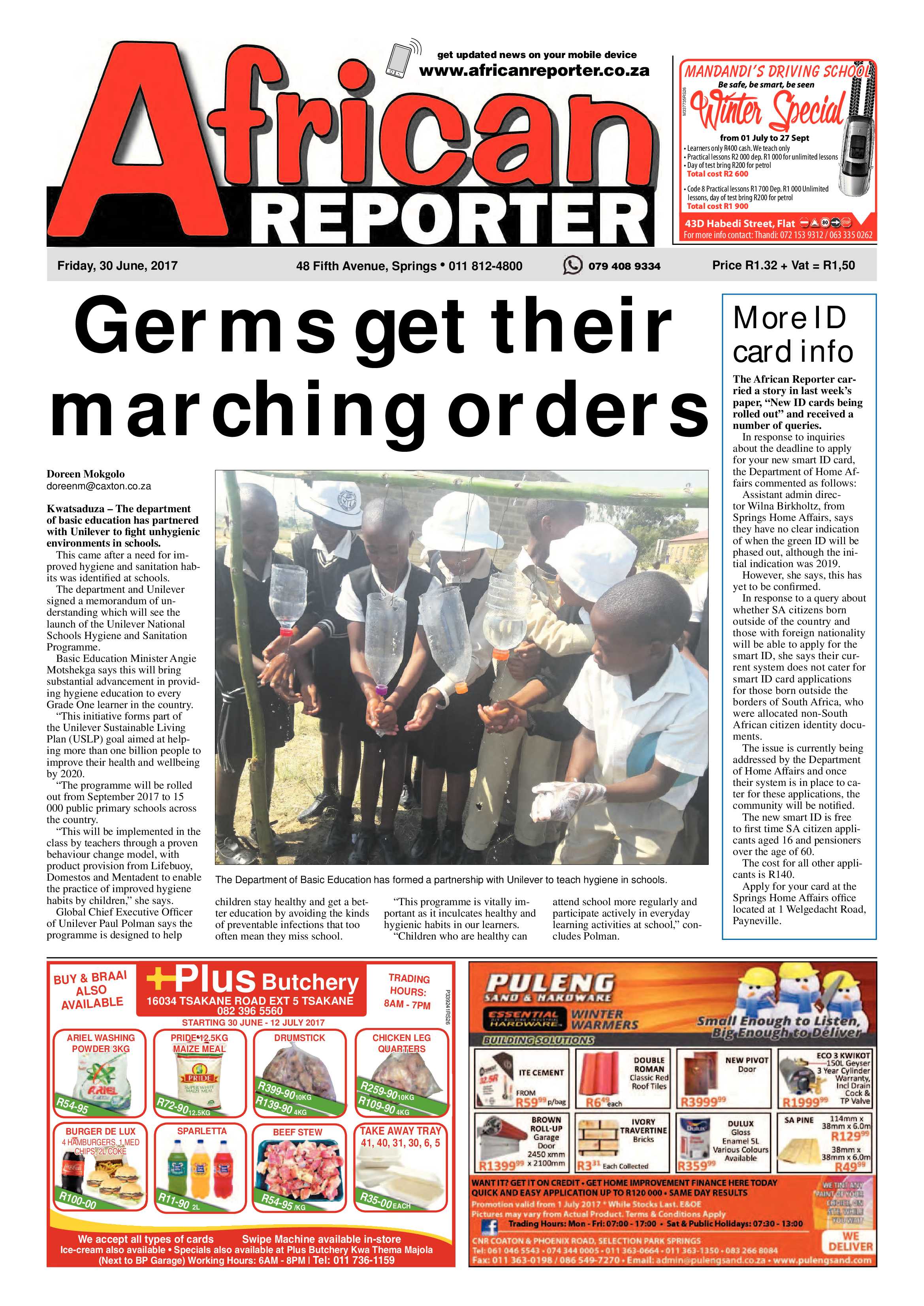 African Reporter 30 June 2017 page 1