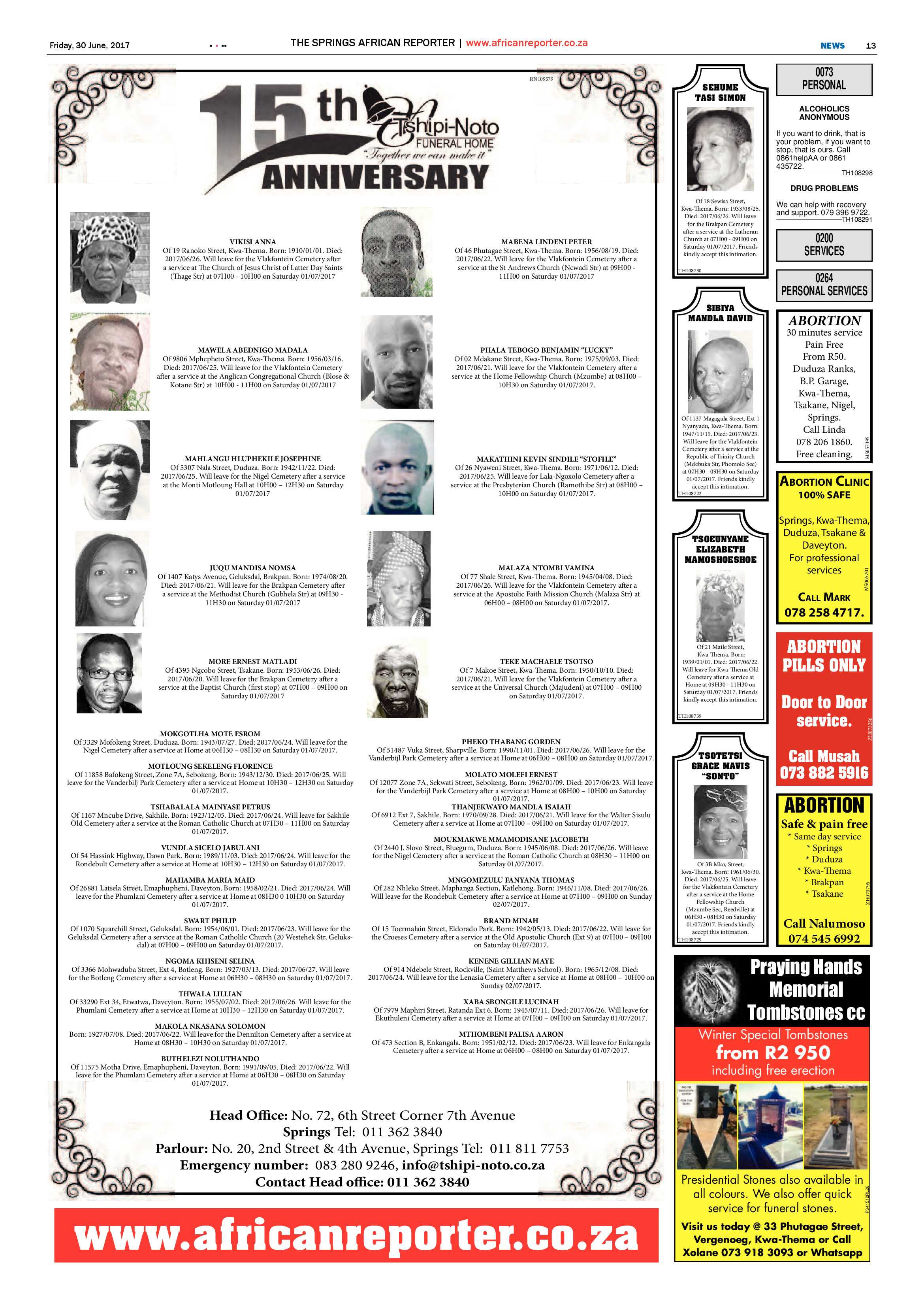 African Reporter 30 June 2017 page 13