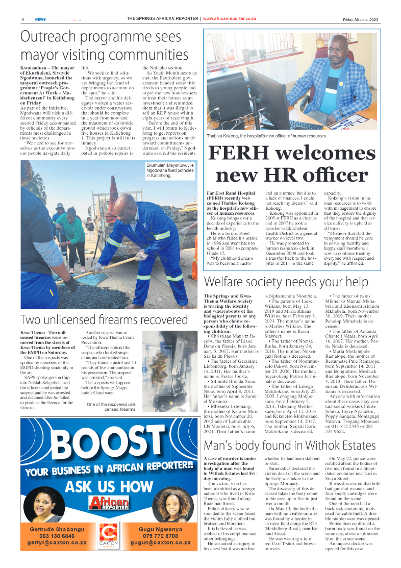 African Reporter 30 June 2023 page 6