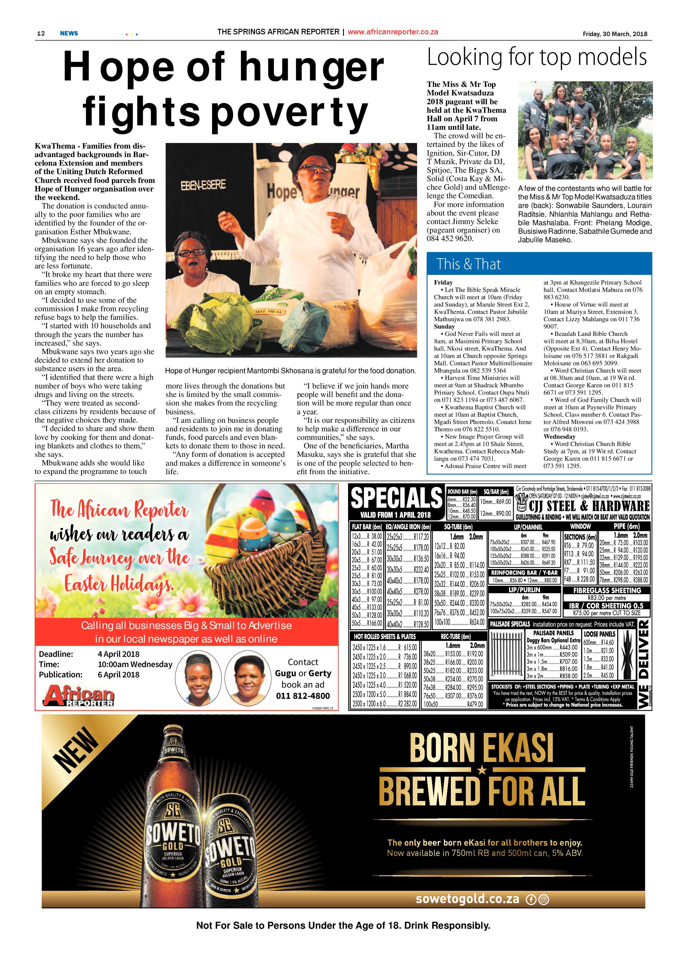 African Reporter 30 March 2018 page 12