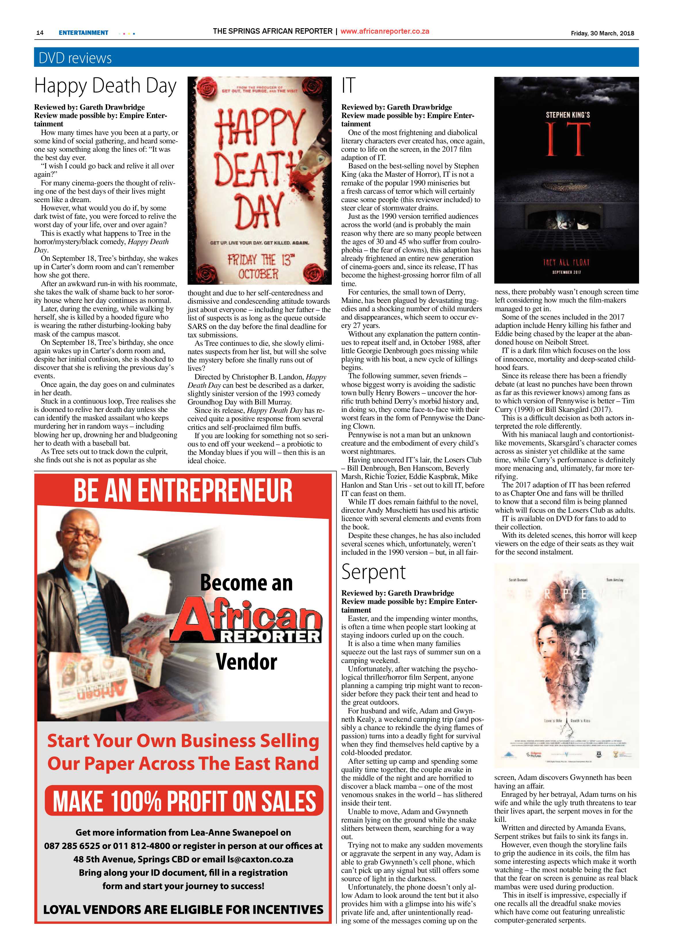 African Reporter 30 March 2018 page 14