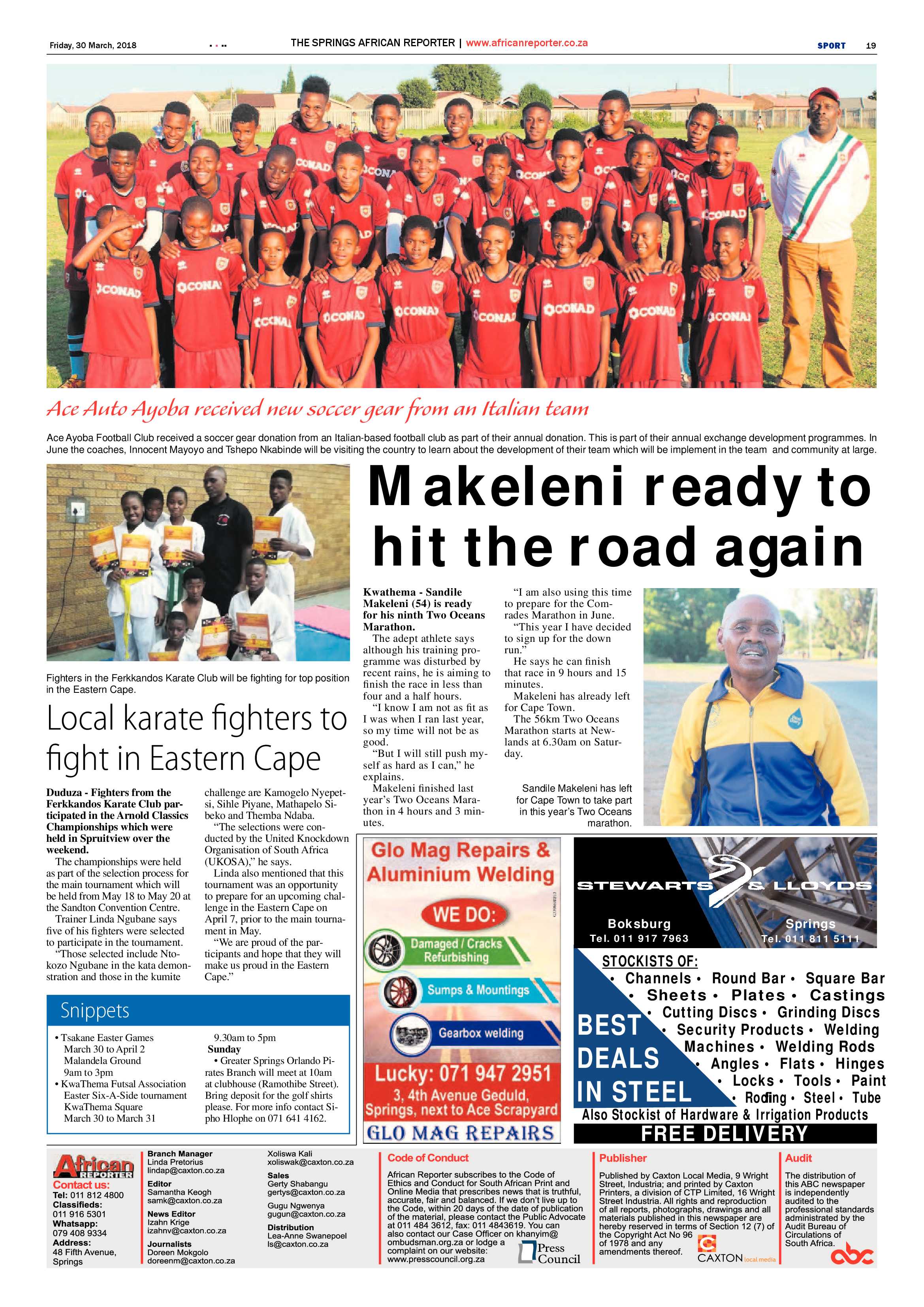 African Reporter 30 March 2018 page 19