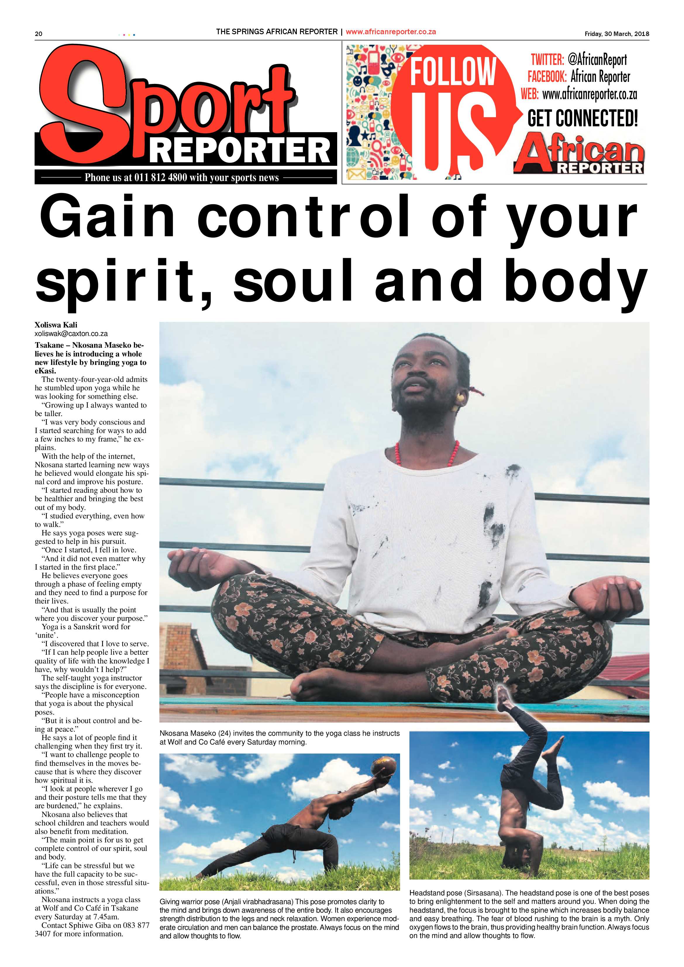 African Reporter 30 March 2018 page 20