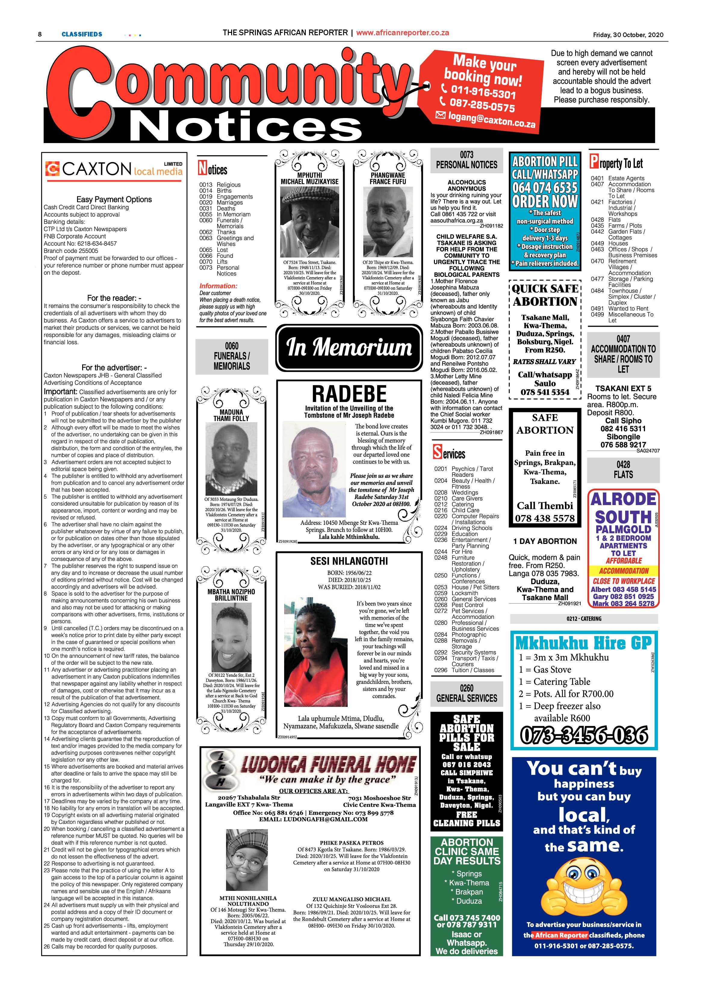 African Reporter 30 October 2020 page 8