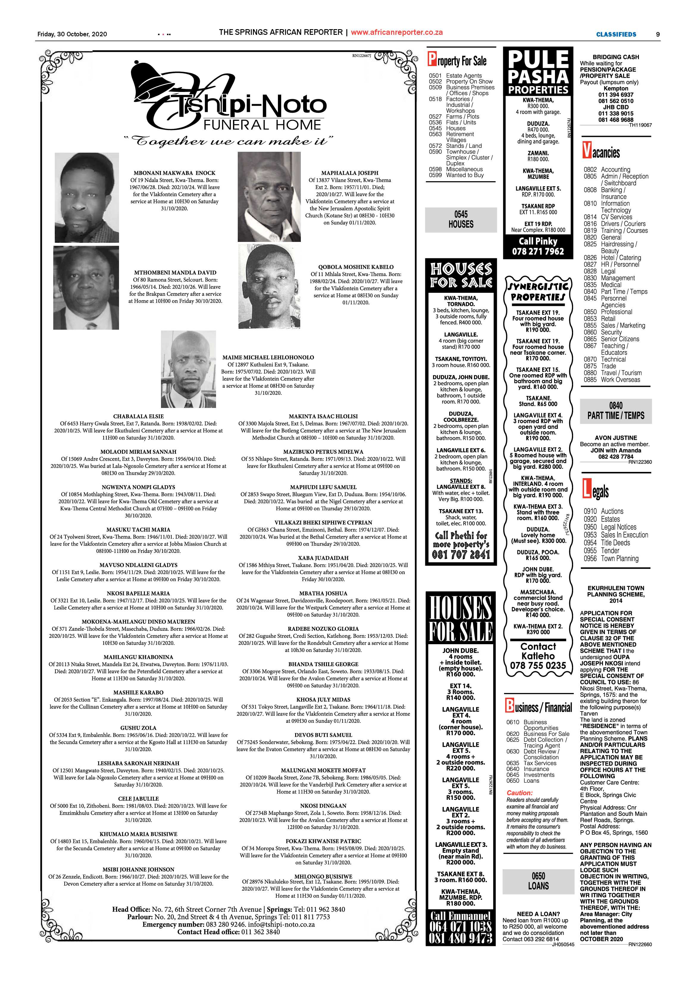 African Reporter 30 October 2020 page 9
