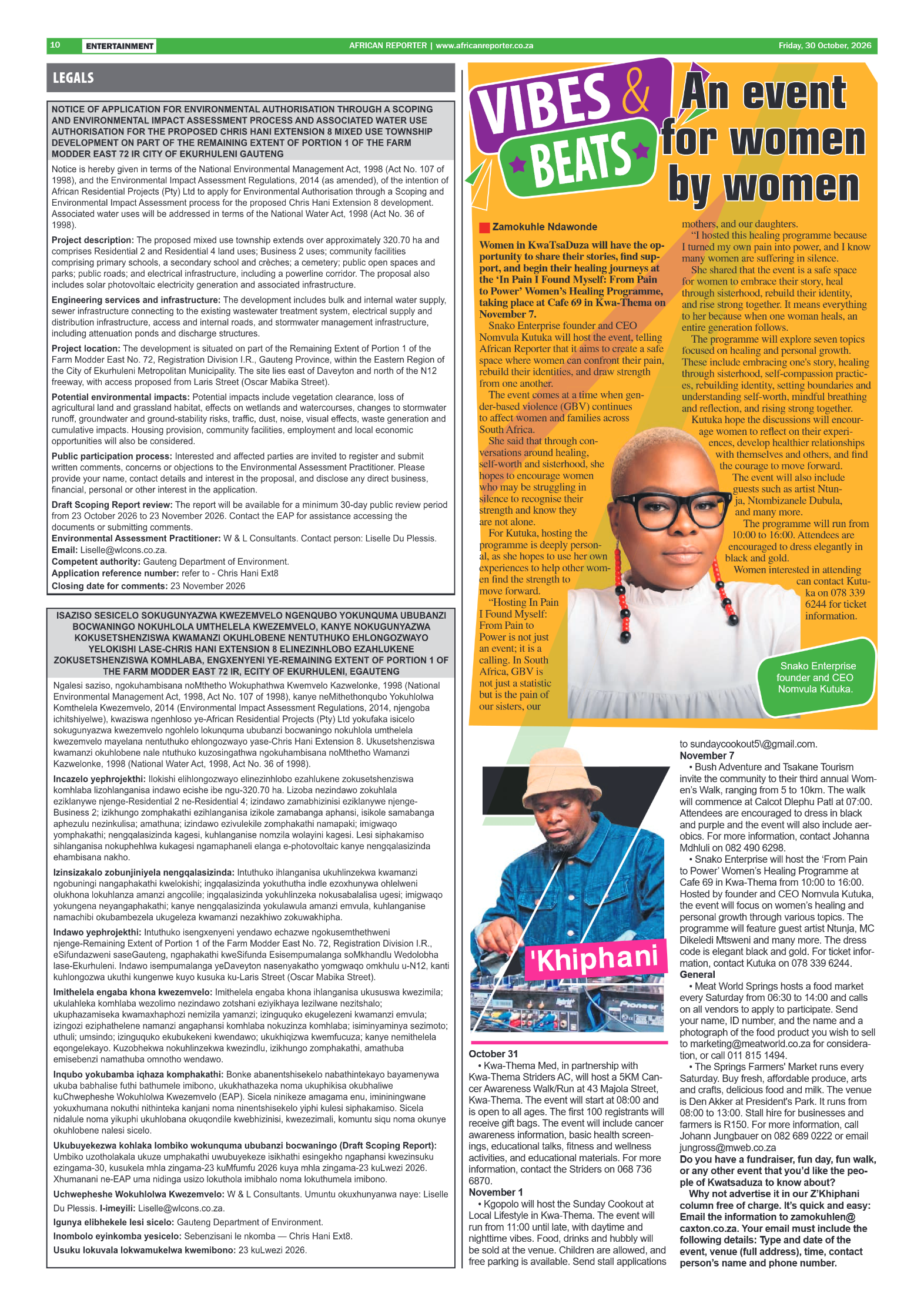 African Reporter 30 October 2026 page 10