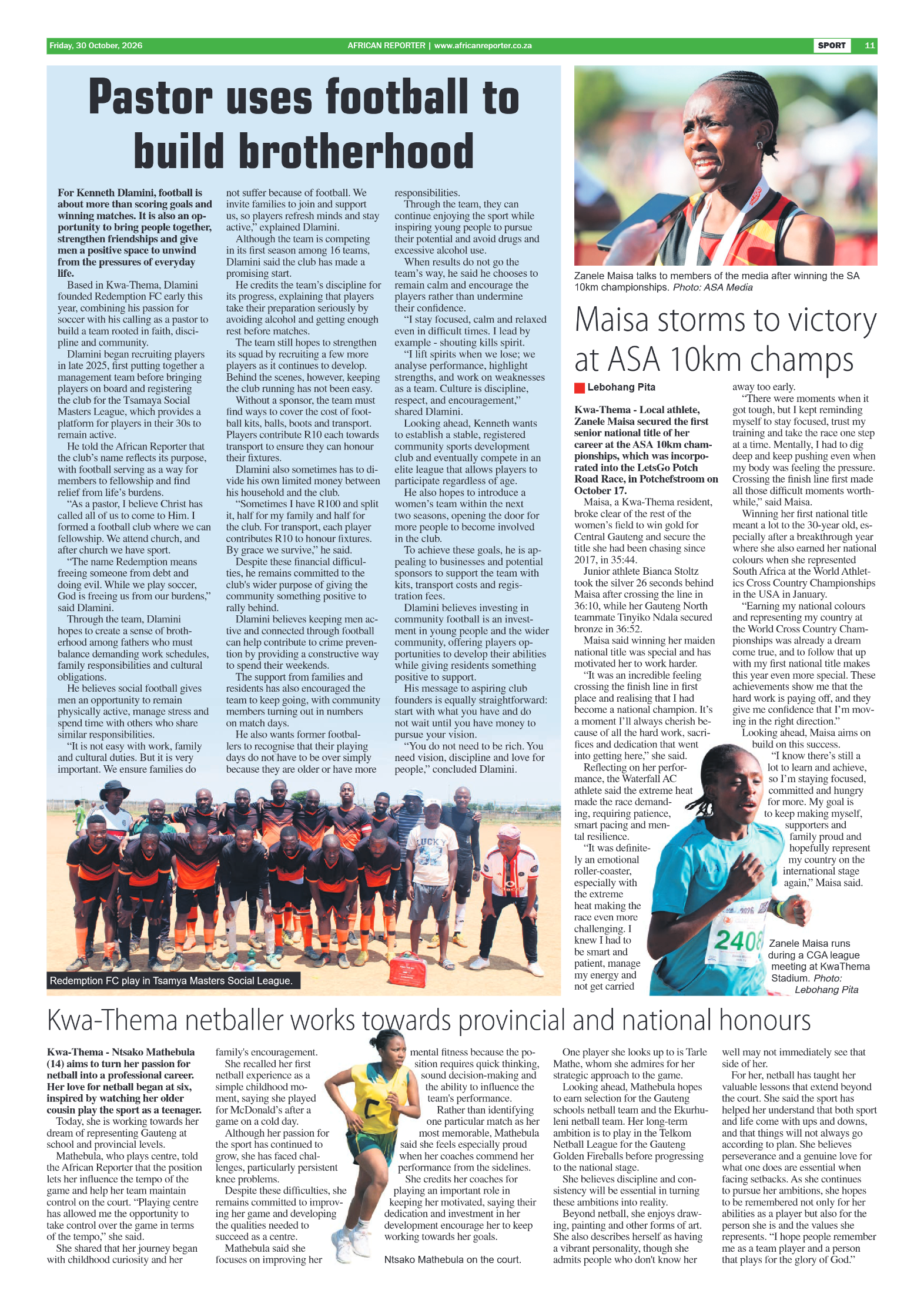 African Reporter 30 October 2026 page 11