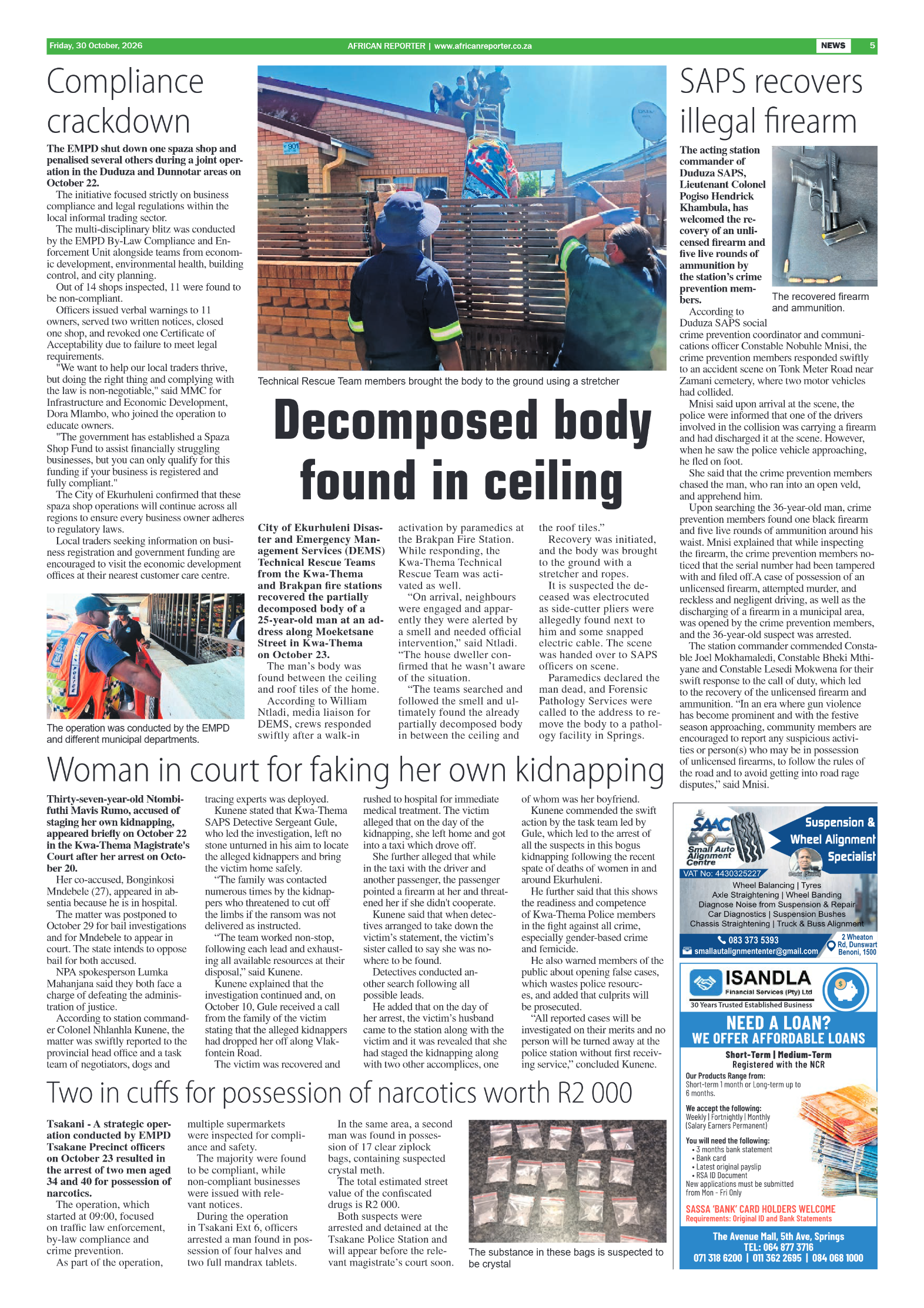 African Reporter 30 October 2026 page 5