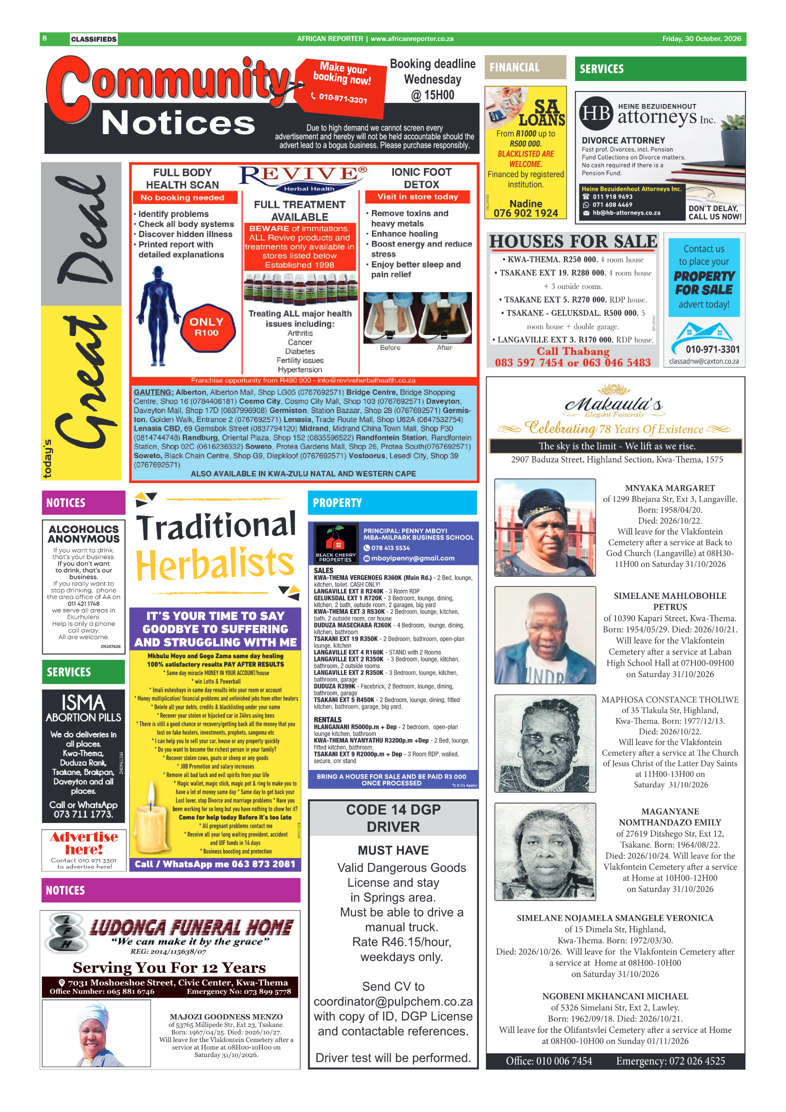 African Reporter 30 October 2026 page 8