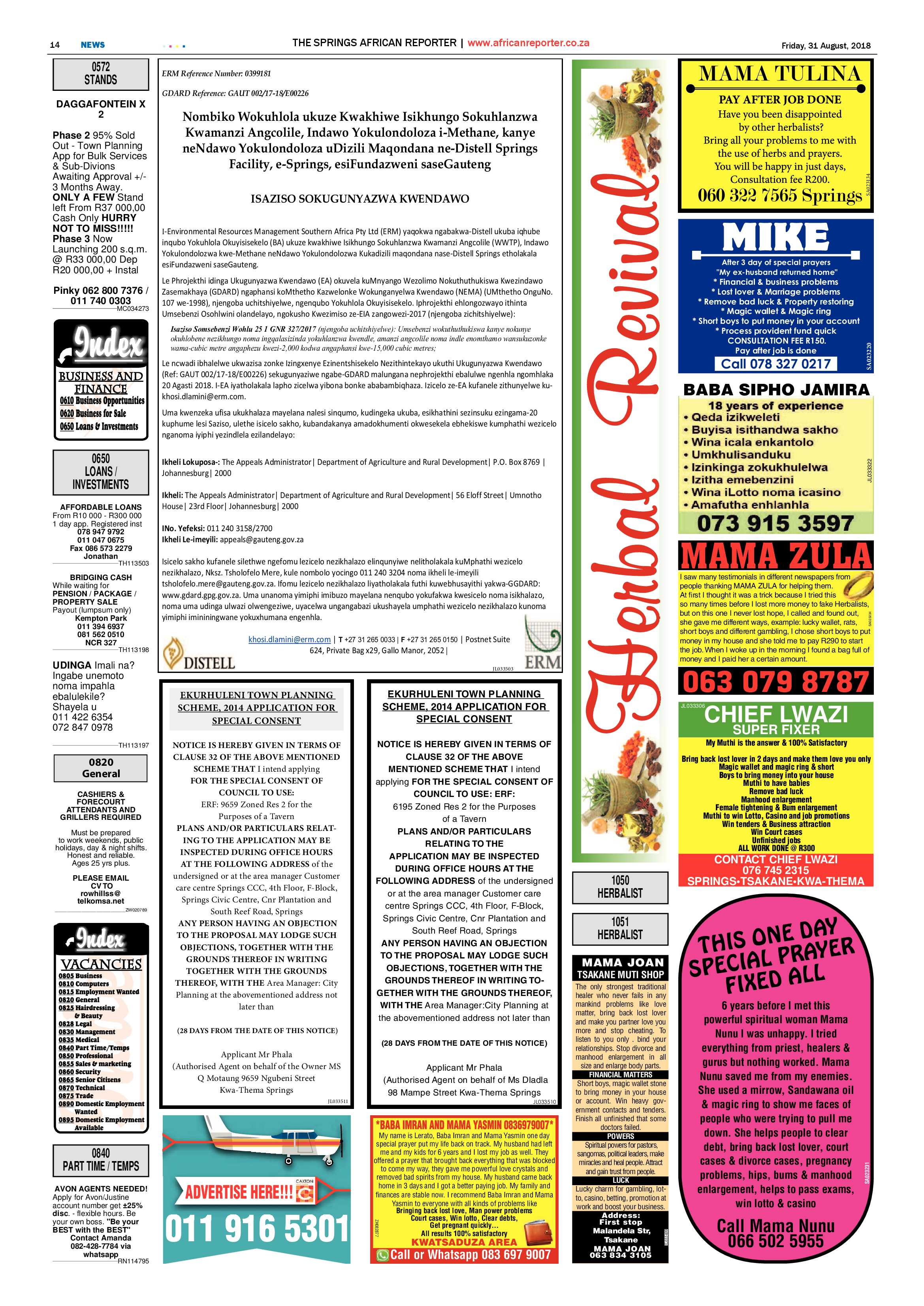 African Reporter 31 August 2018 page 14