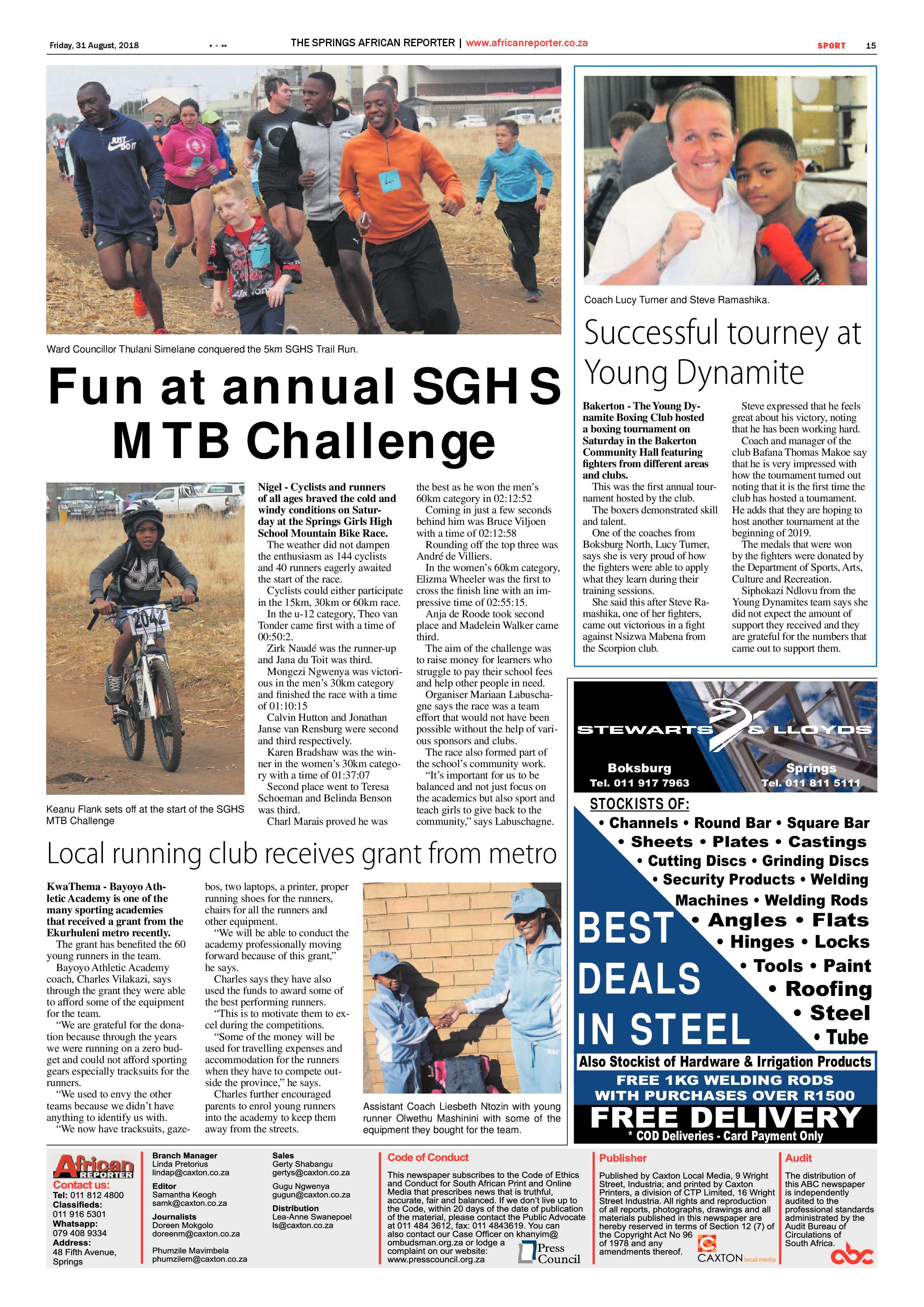 African Reporter 31 August 2018 page 15