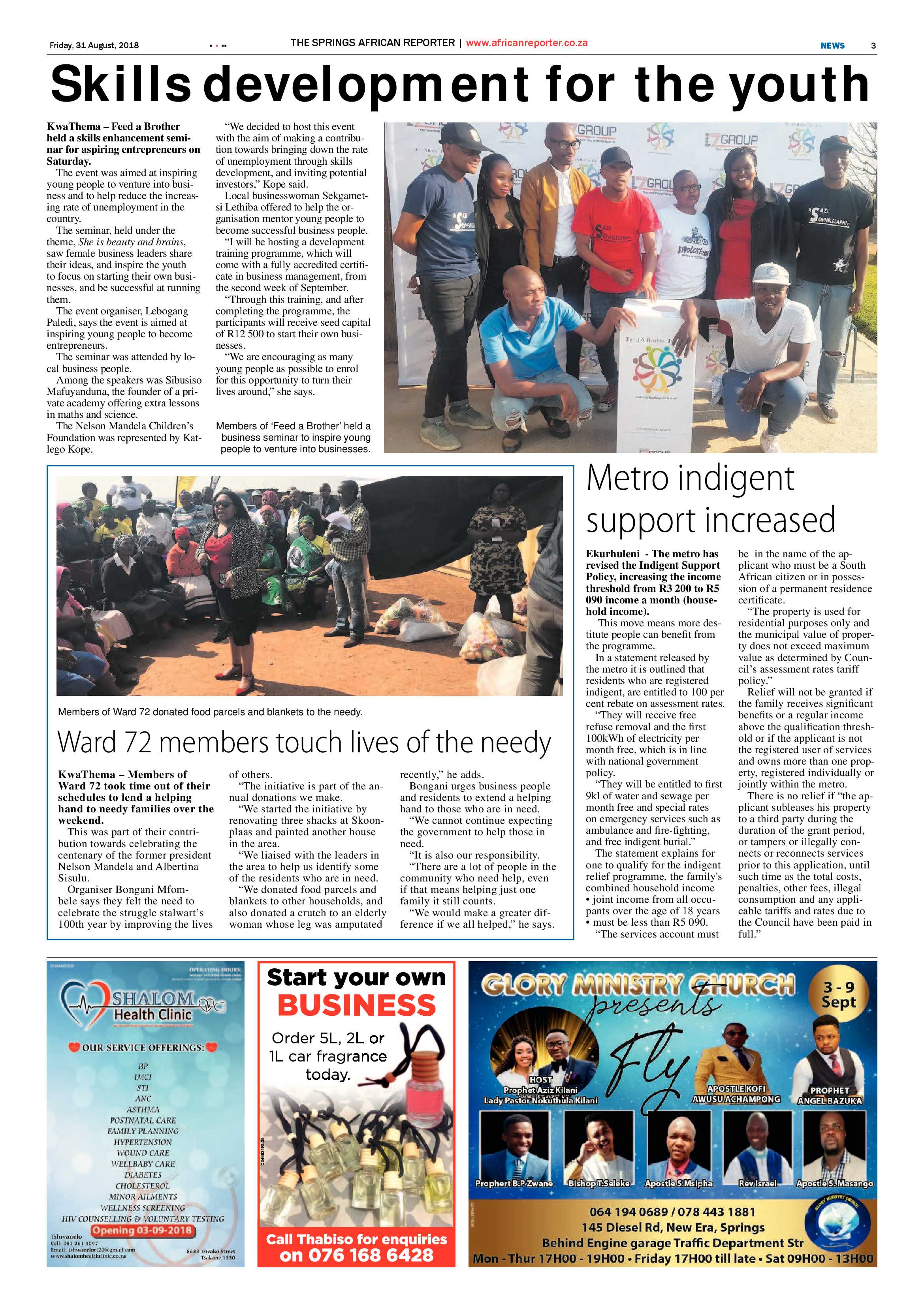 African Reporter 31 August 2018 page 3