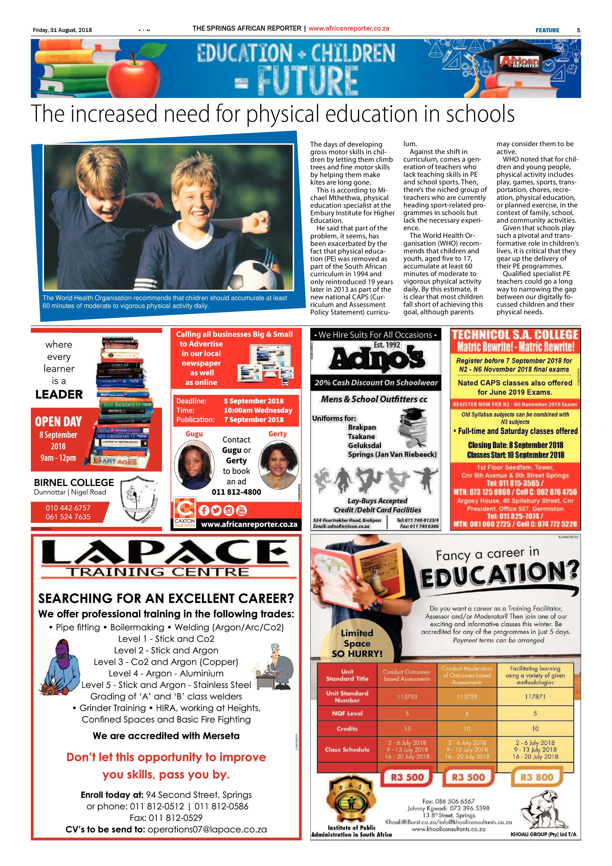 African Reporter 31 August 2018 page 5