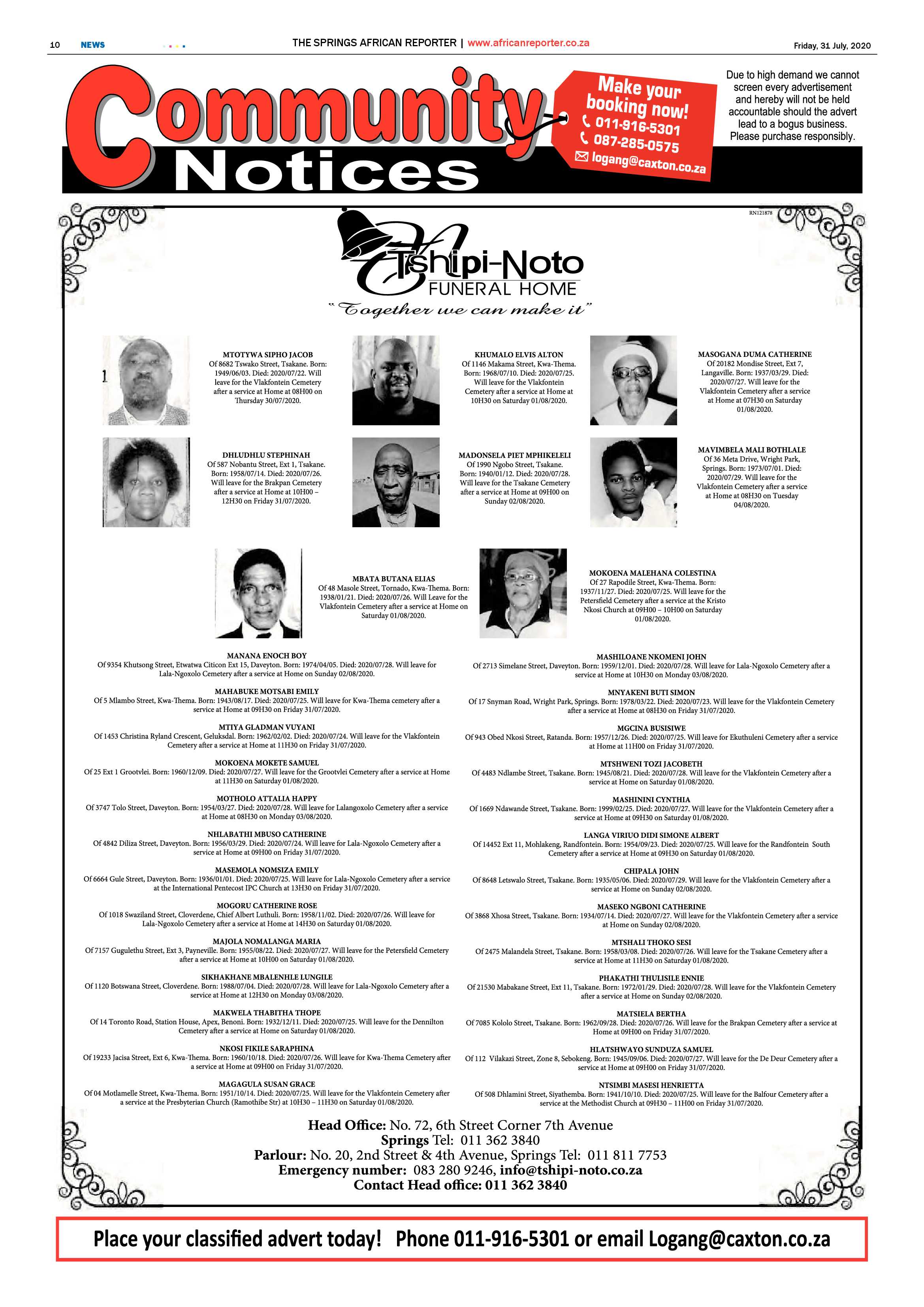 African Reporter 31 July 2020 page 10