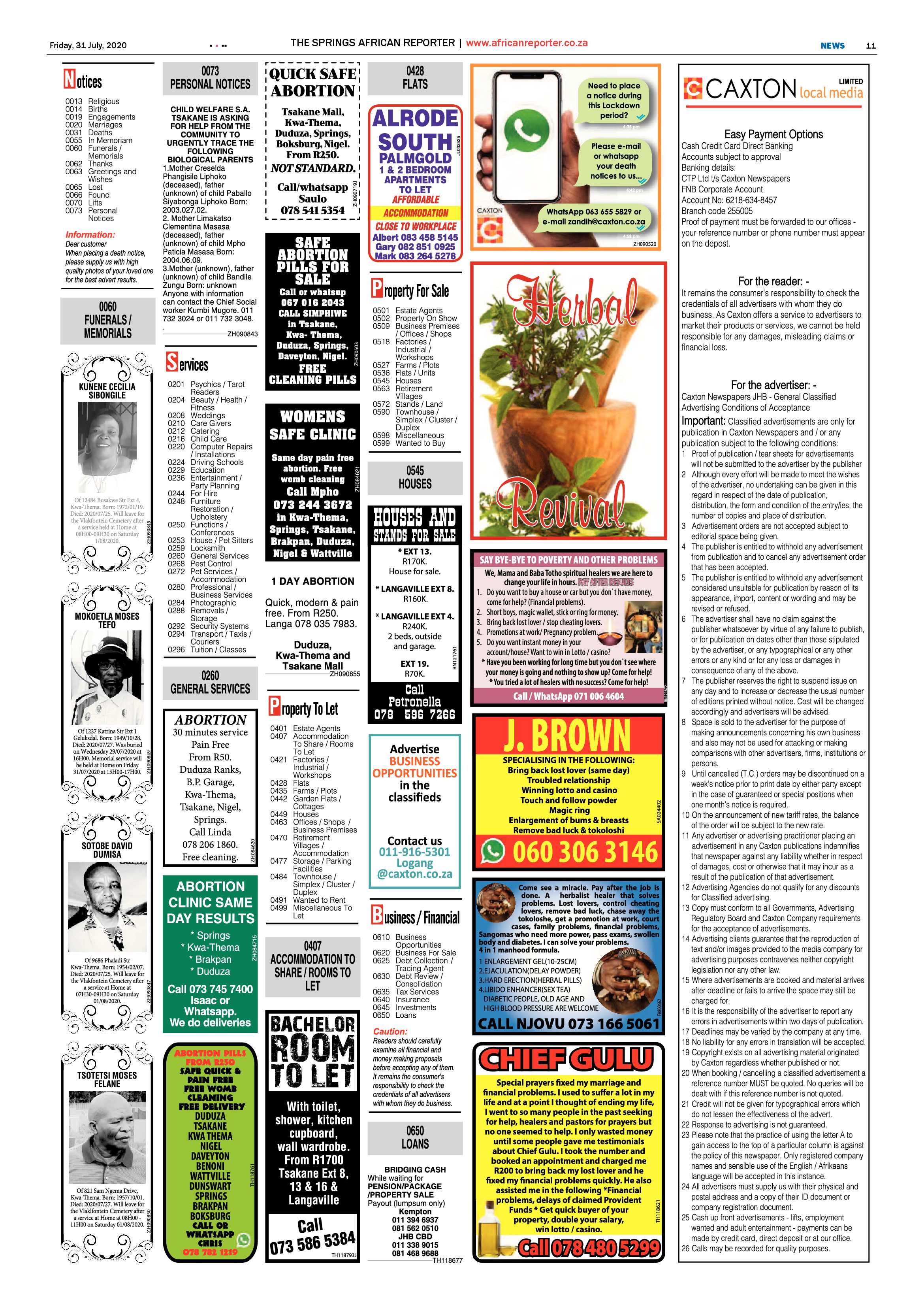 African Reporter 31 July 2020 page 11