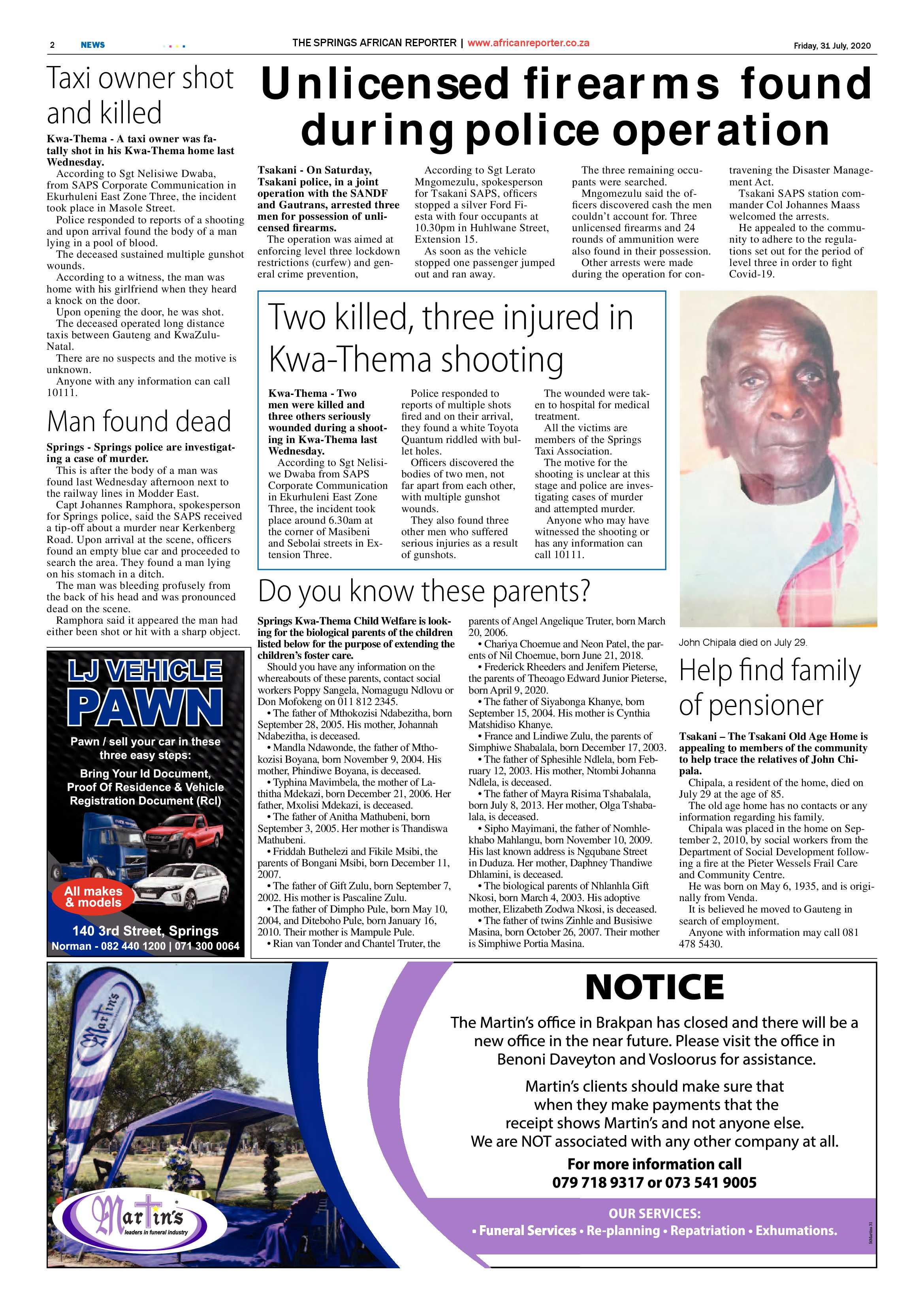 African Reporter 31 July 2020 page 2