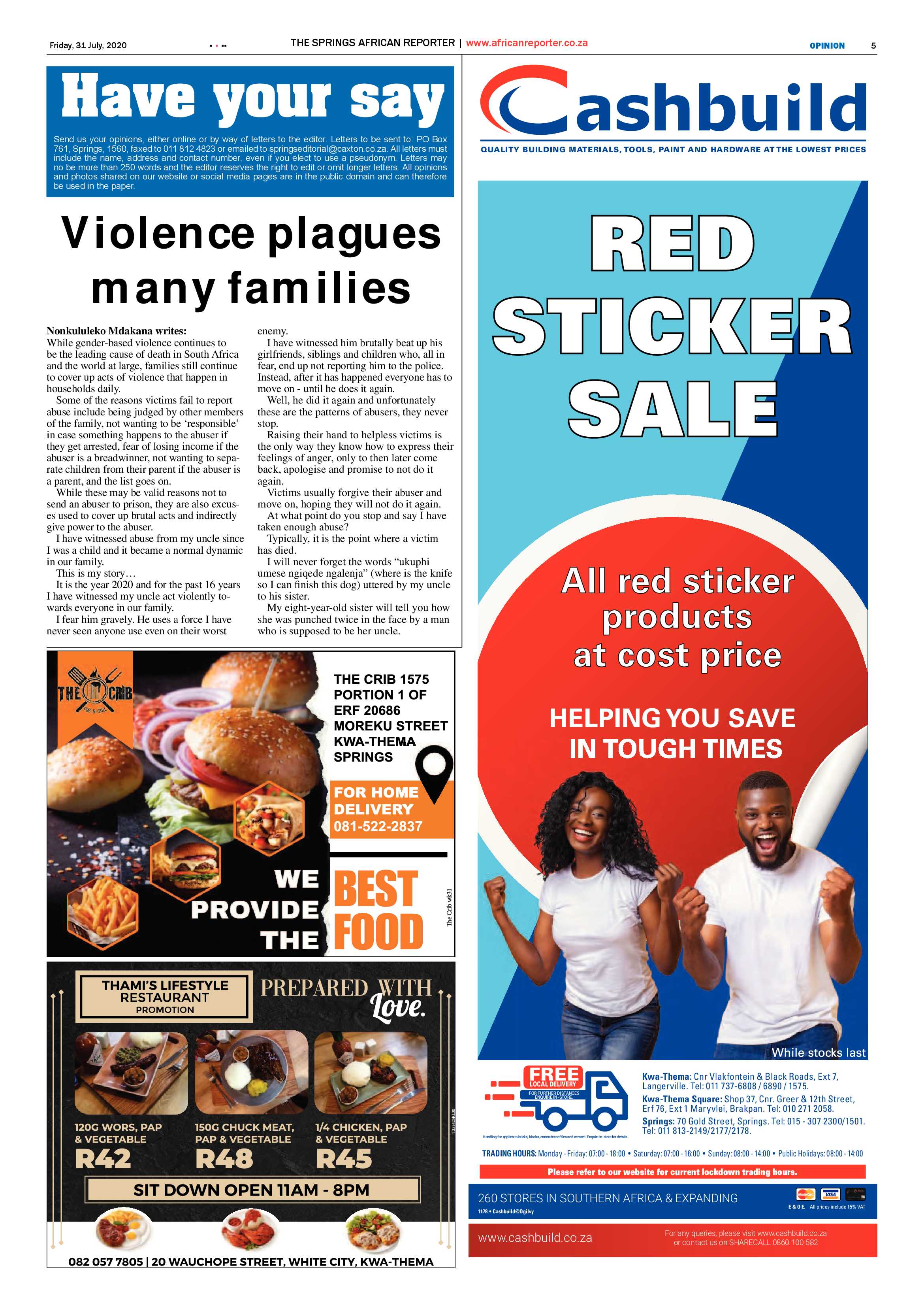African Reporter 31 July 2020 page 5