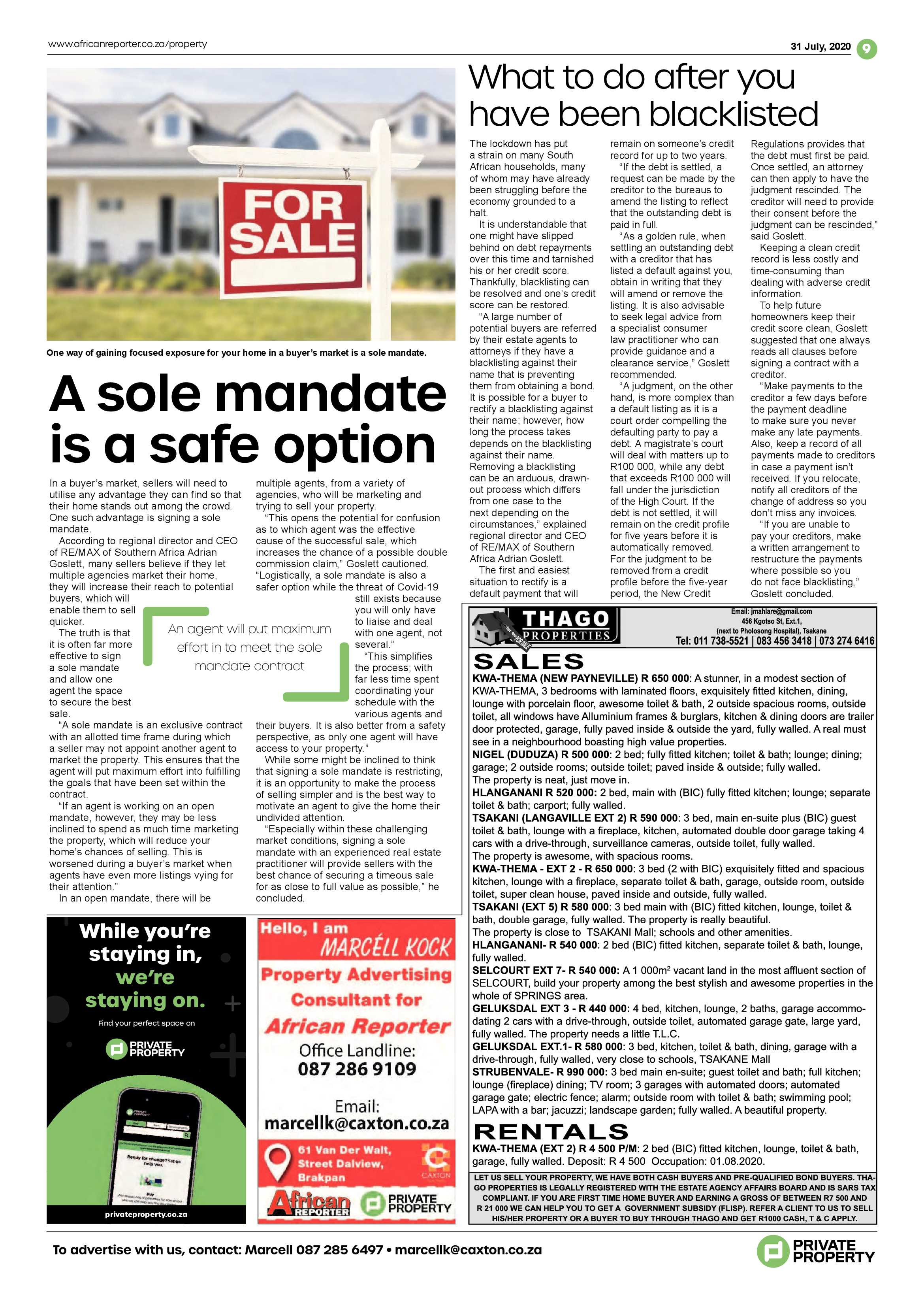 African Reporter 31 July 2020 page 9