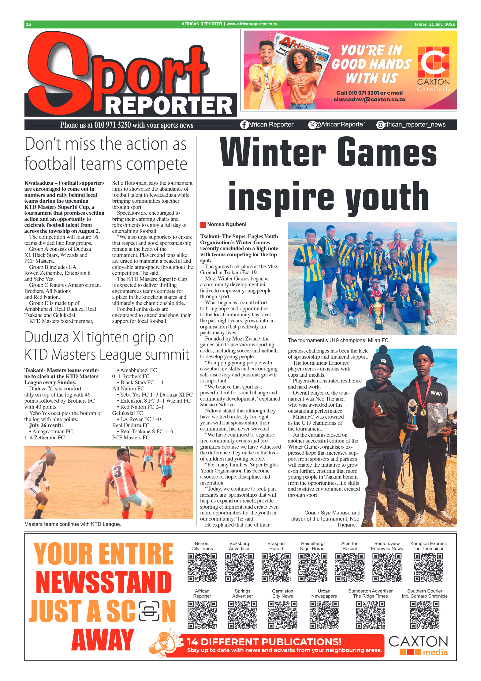African Reporter 31 July 2026 page 12