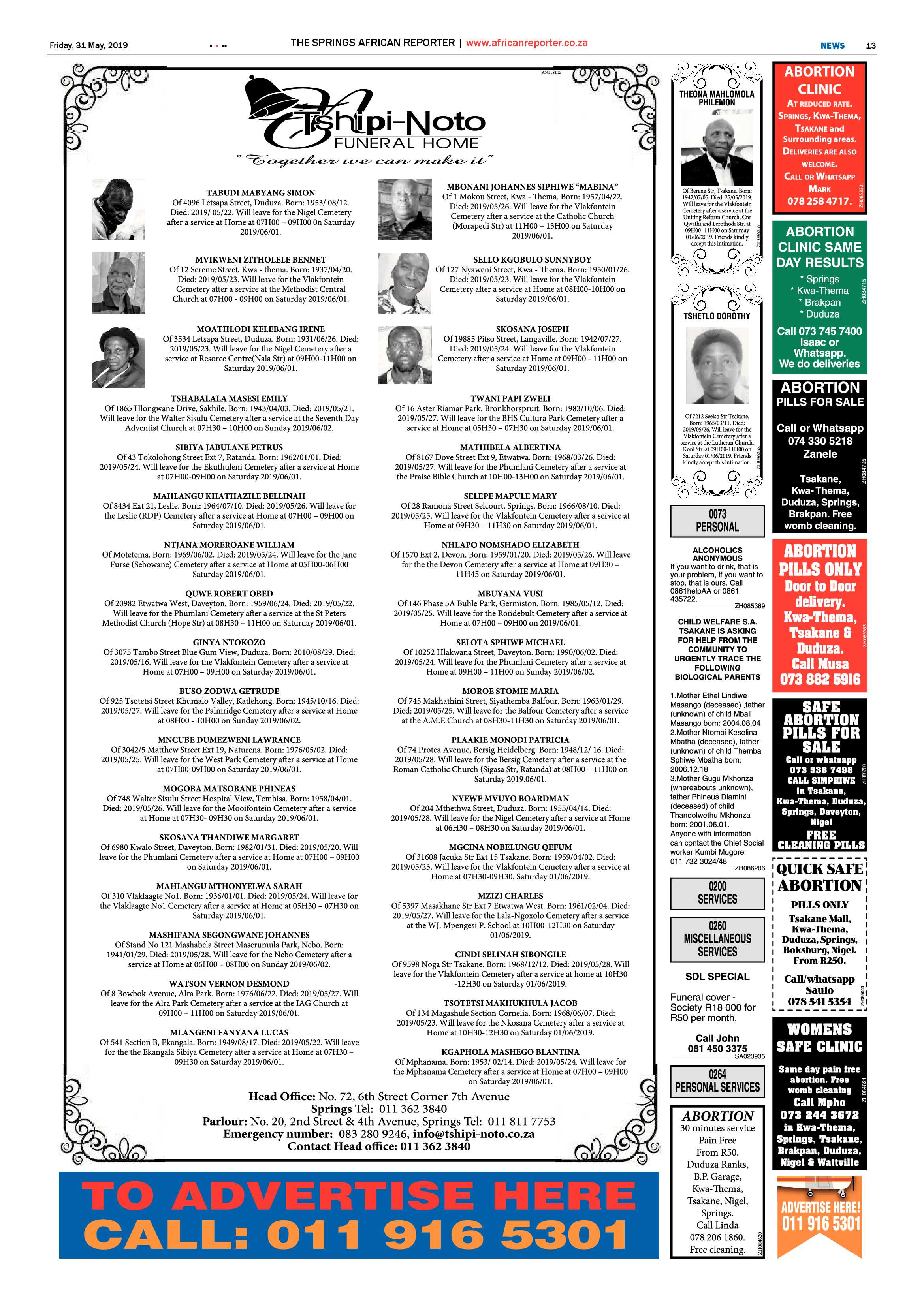 African Reporter 31 May 2019 page 13