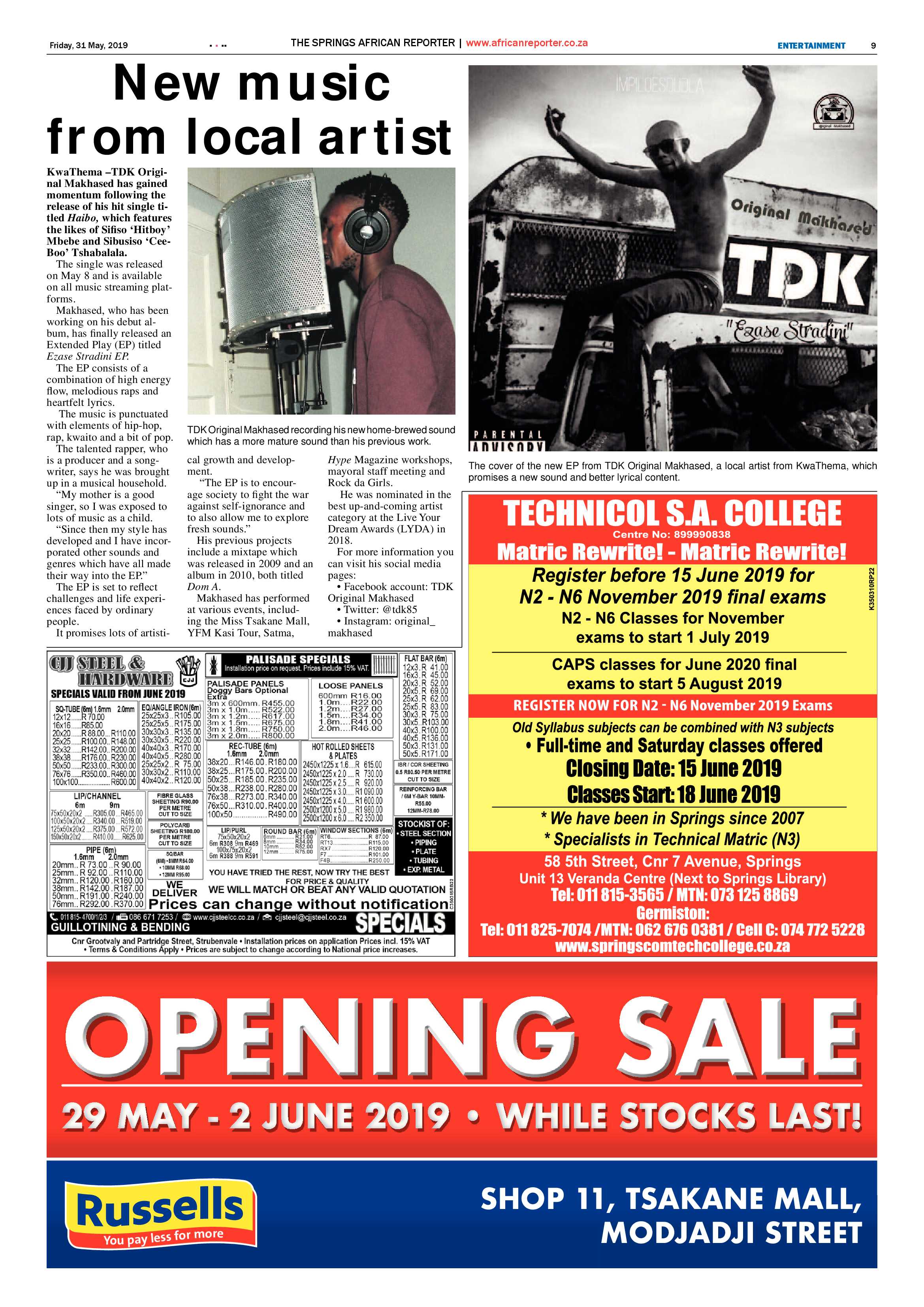 African Reporter 31 May 2019 page 9