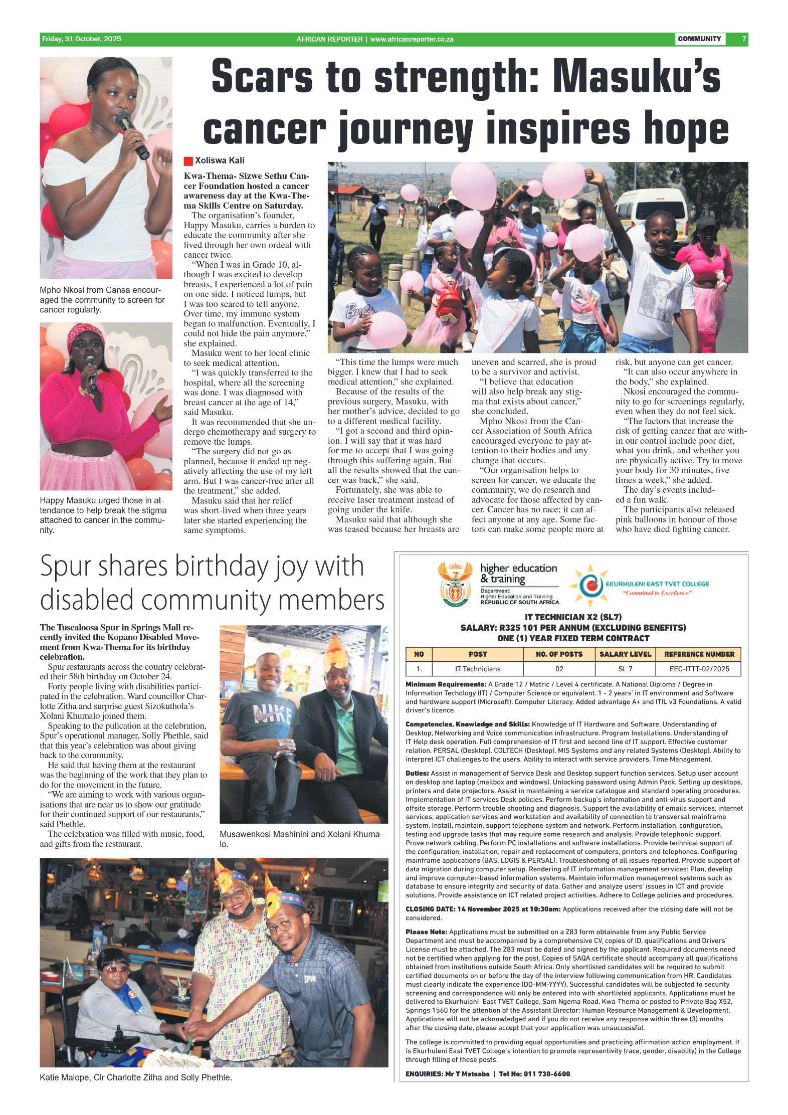 African Reporter 31 October 2025 page 7