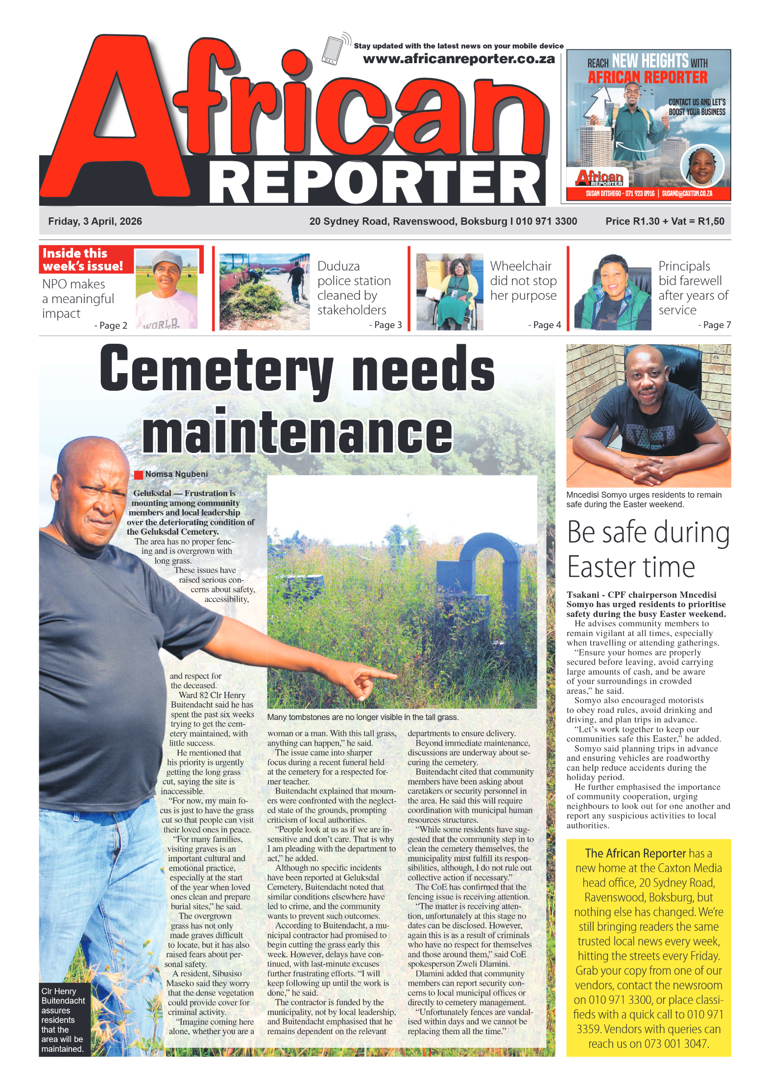African Reporter 3 April 2026 page 1