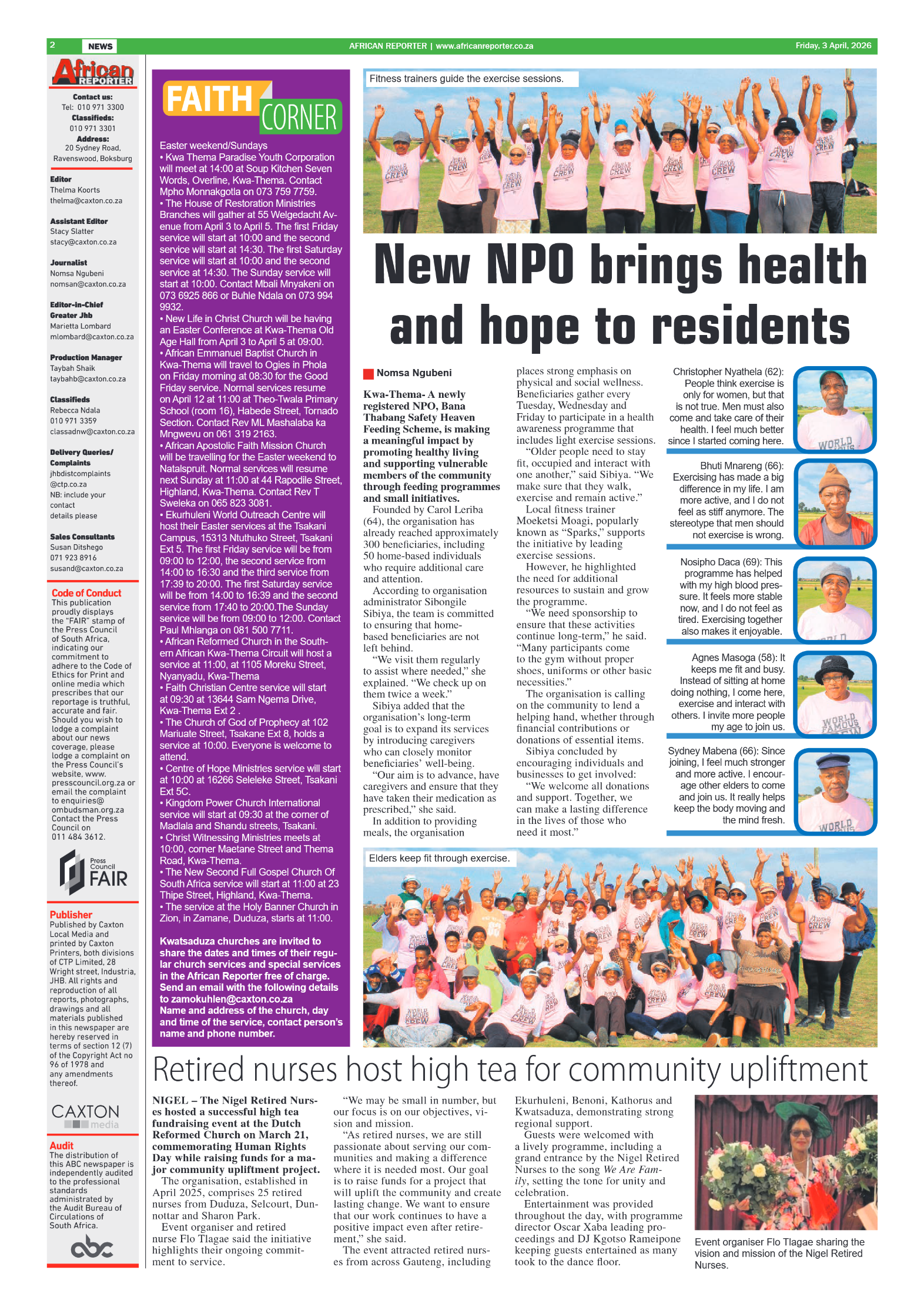 African Reporter 3 April 2026 page 2