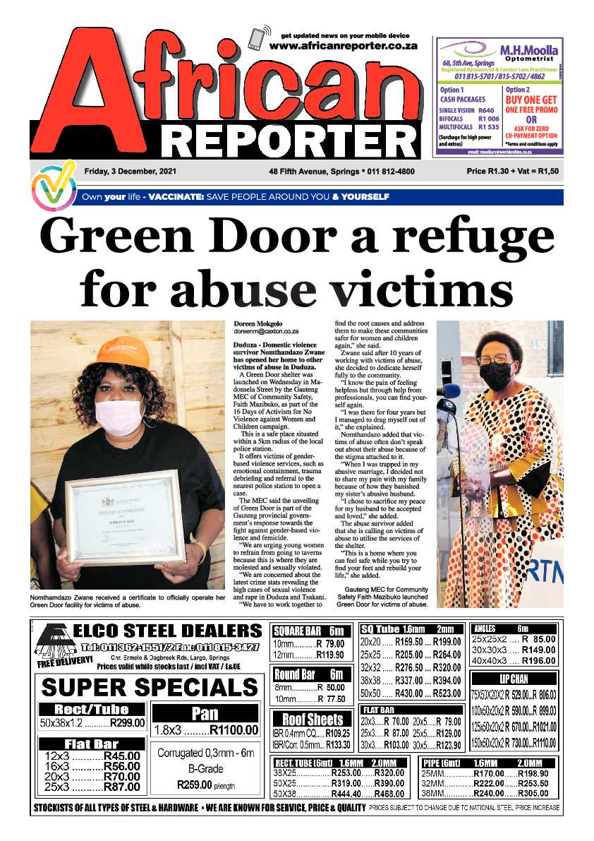 African Reporter 3 December 2021 page 1