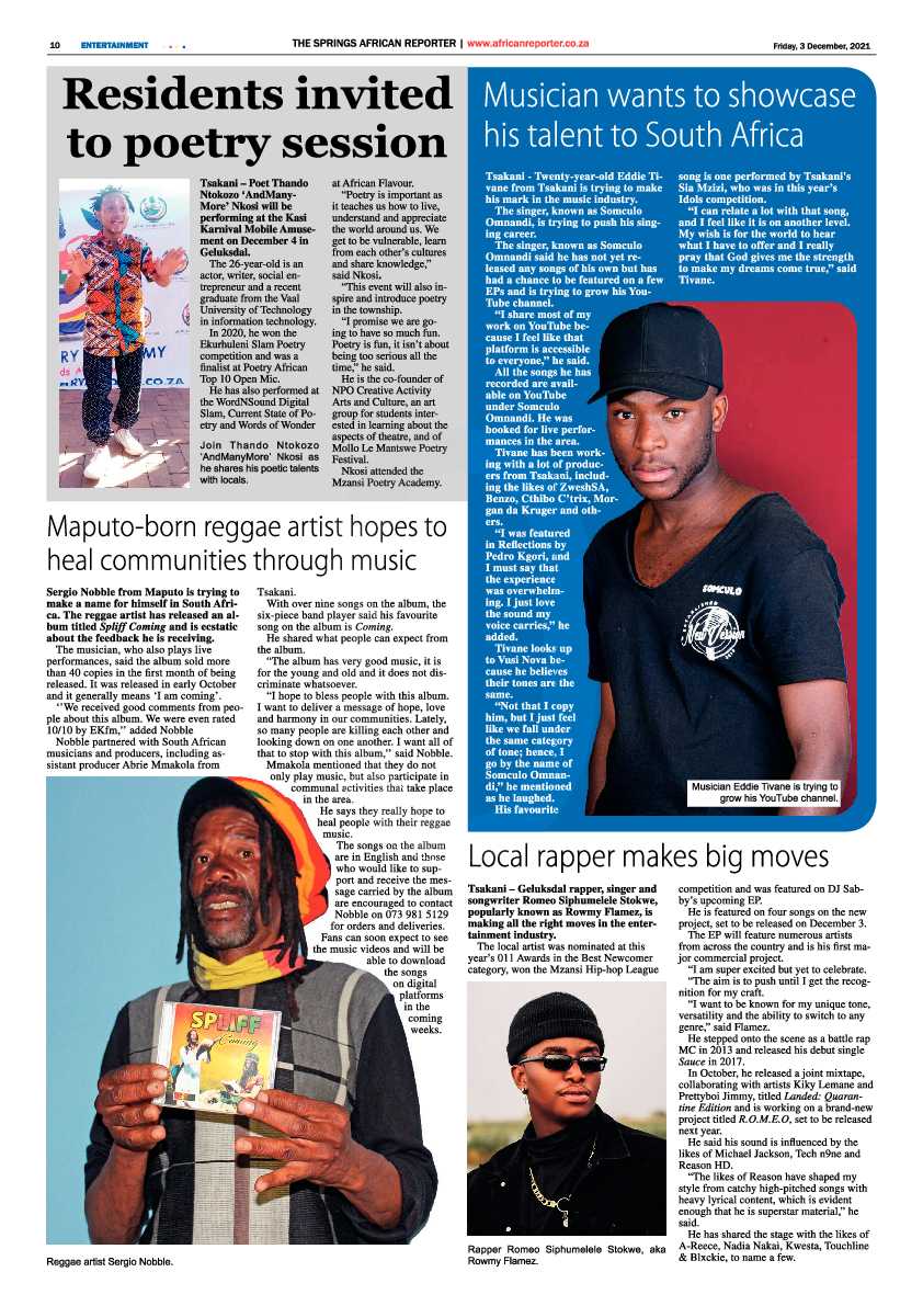 African Reporter 3 December 2021 page 10