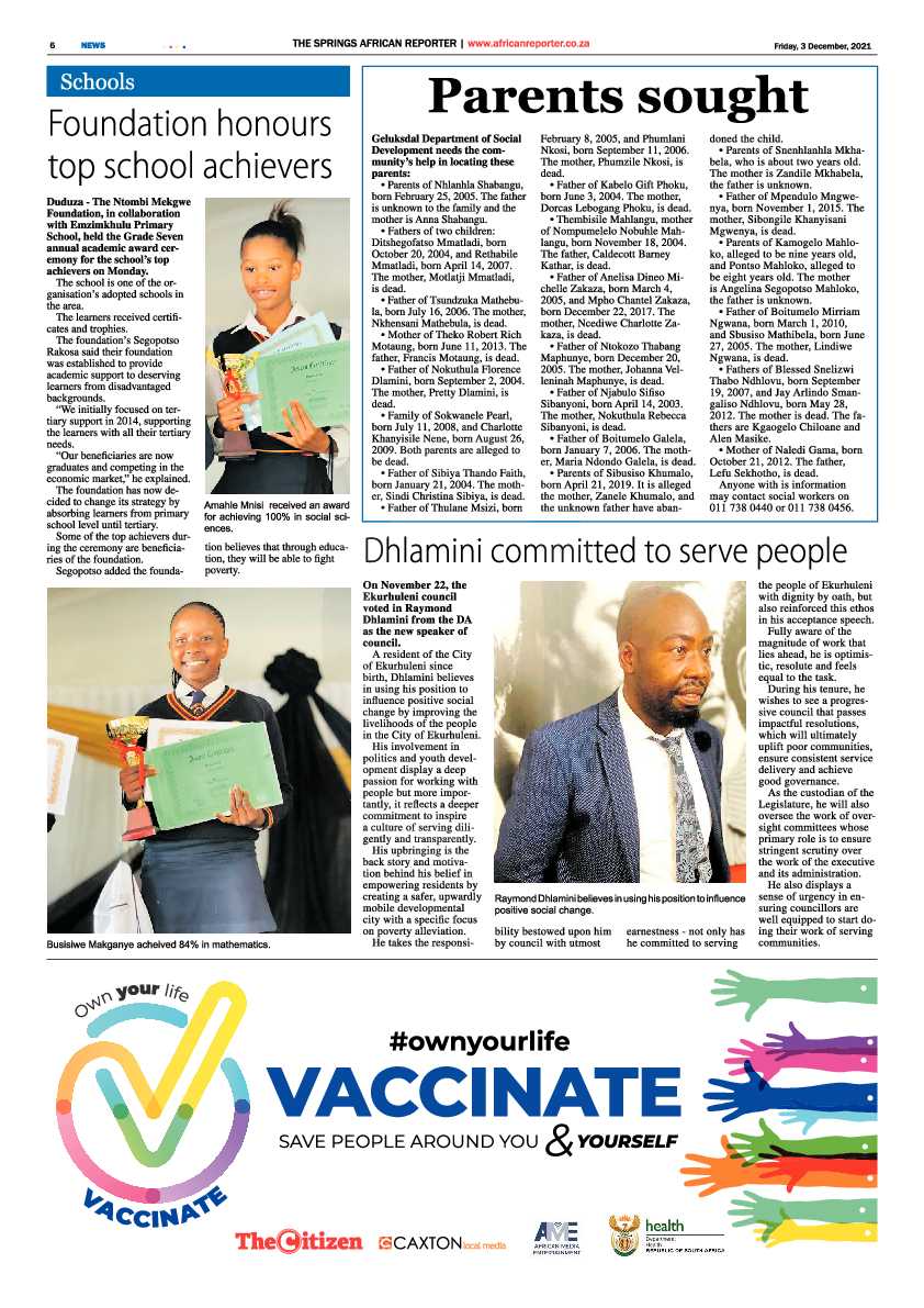 African Reporter 3 December 2021 page 6