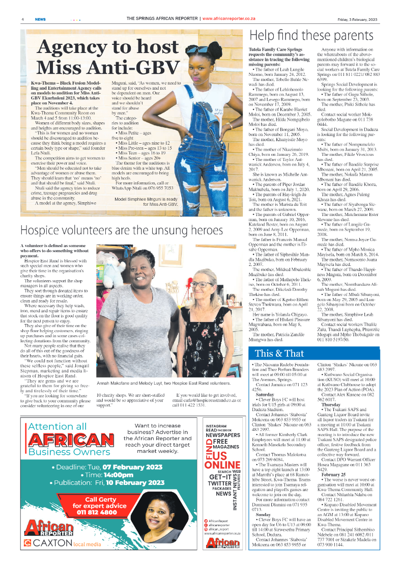African Reporter 3 February 2023 page 4