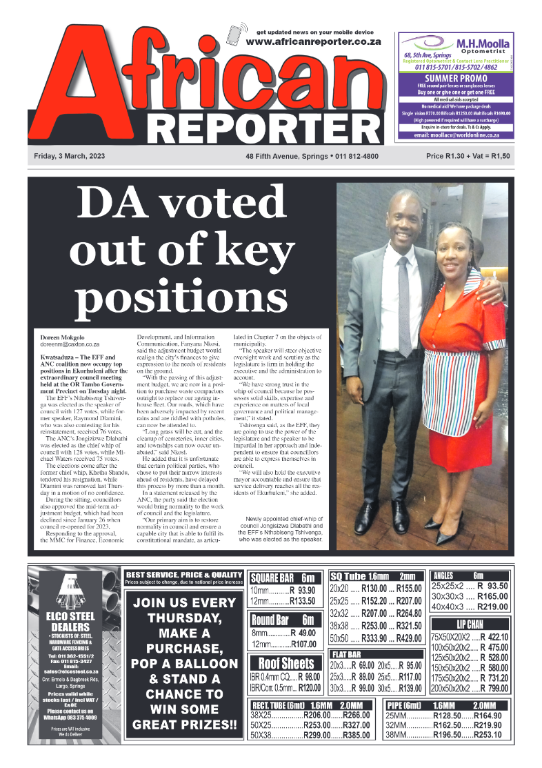 African Reporter 3 March 2023 page 1