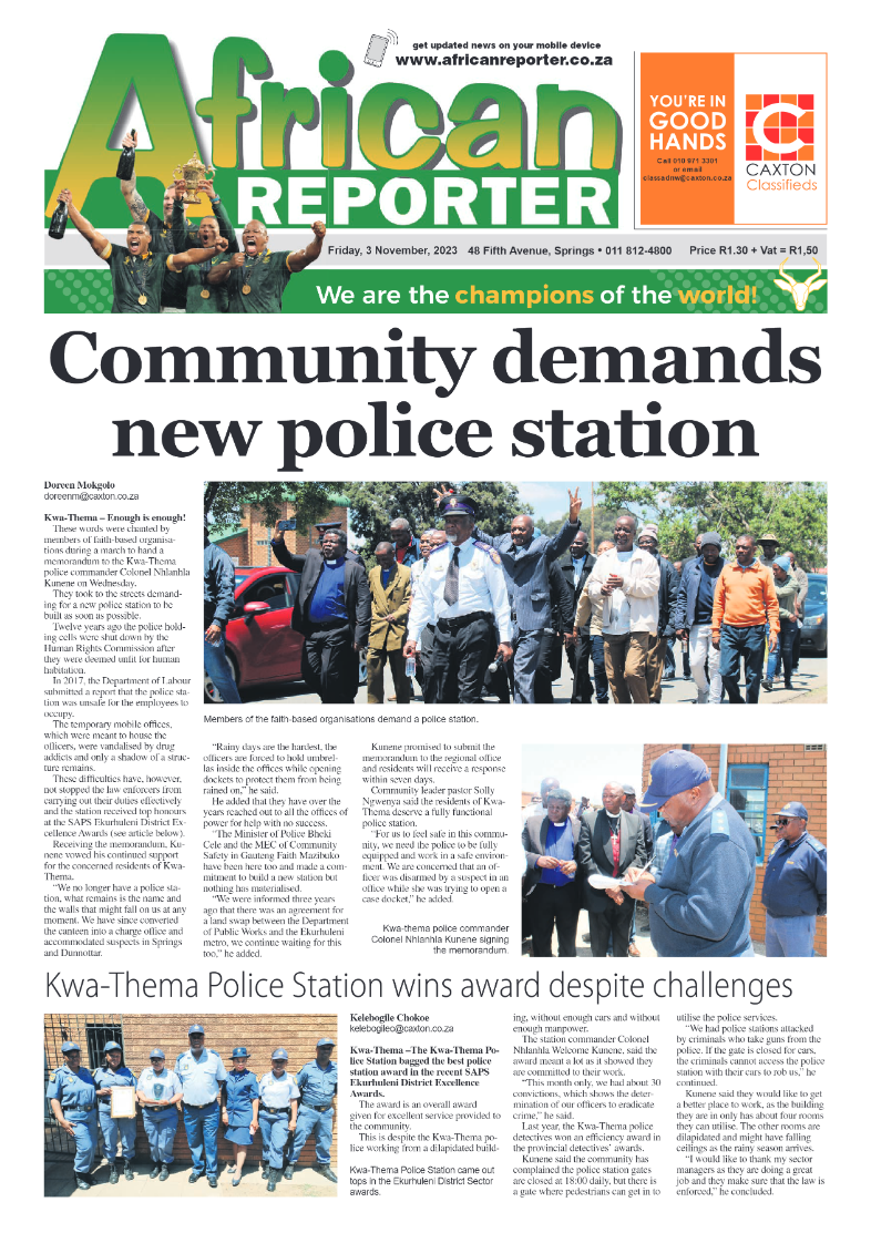 African Reporter 3 November 2023 page 1