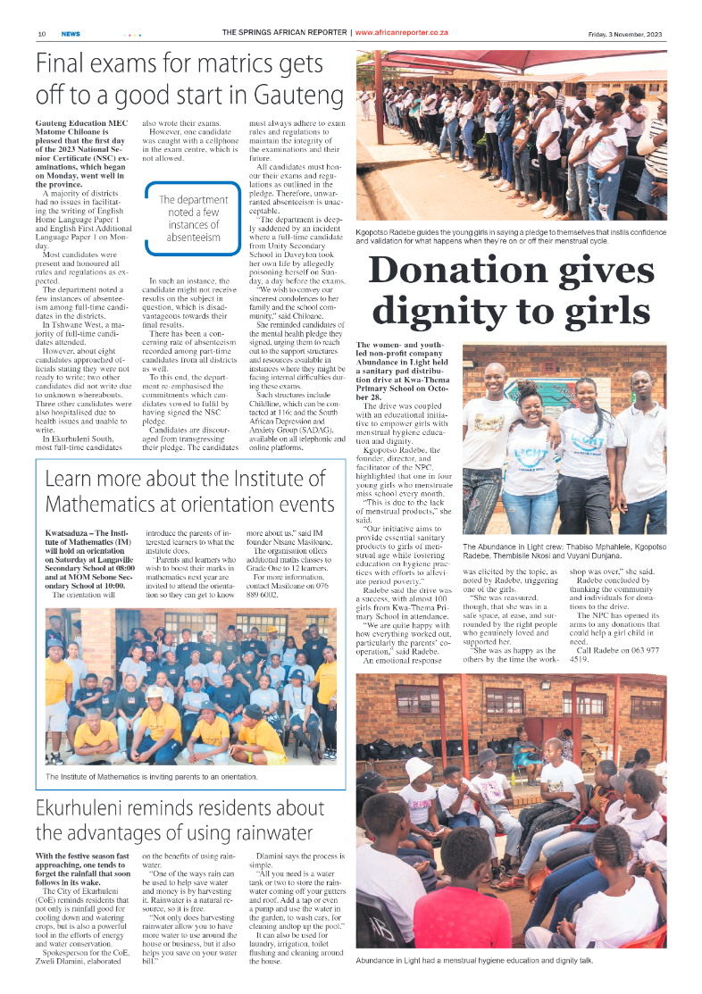 African Reporter 3 November 2023 page 10
