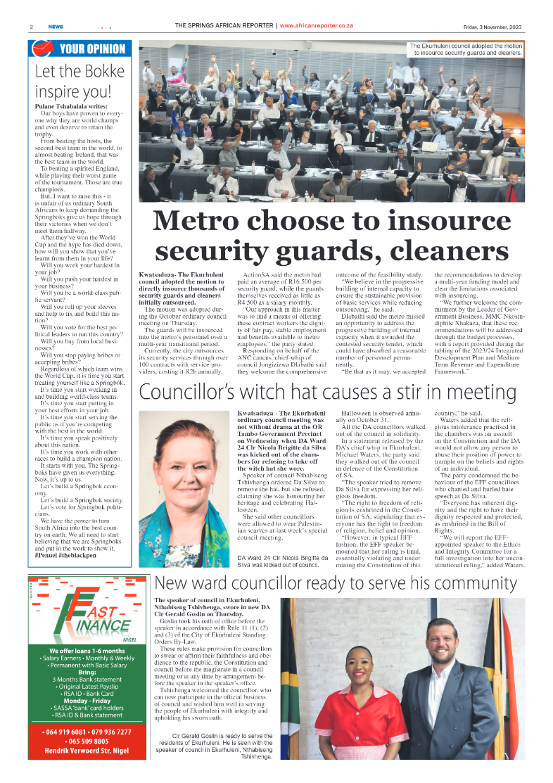 African Reporter 3 November 2023 page 2
