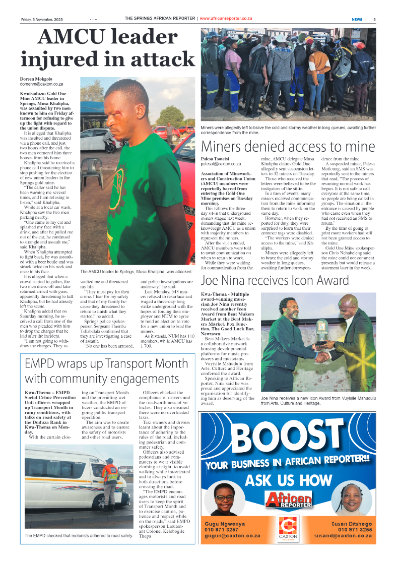 African Reporter 3 November 2023 page 3