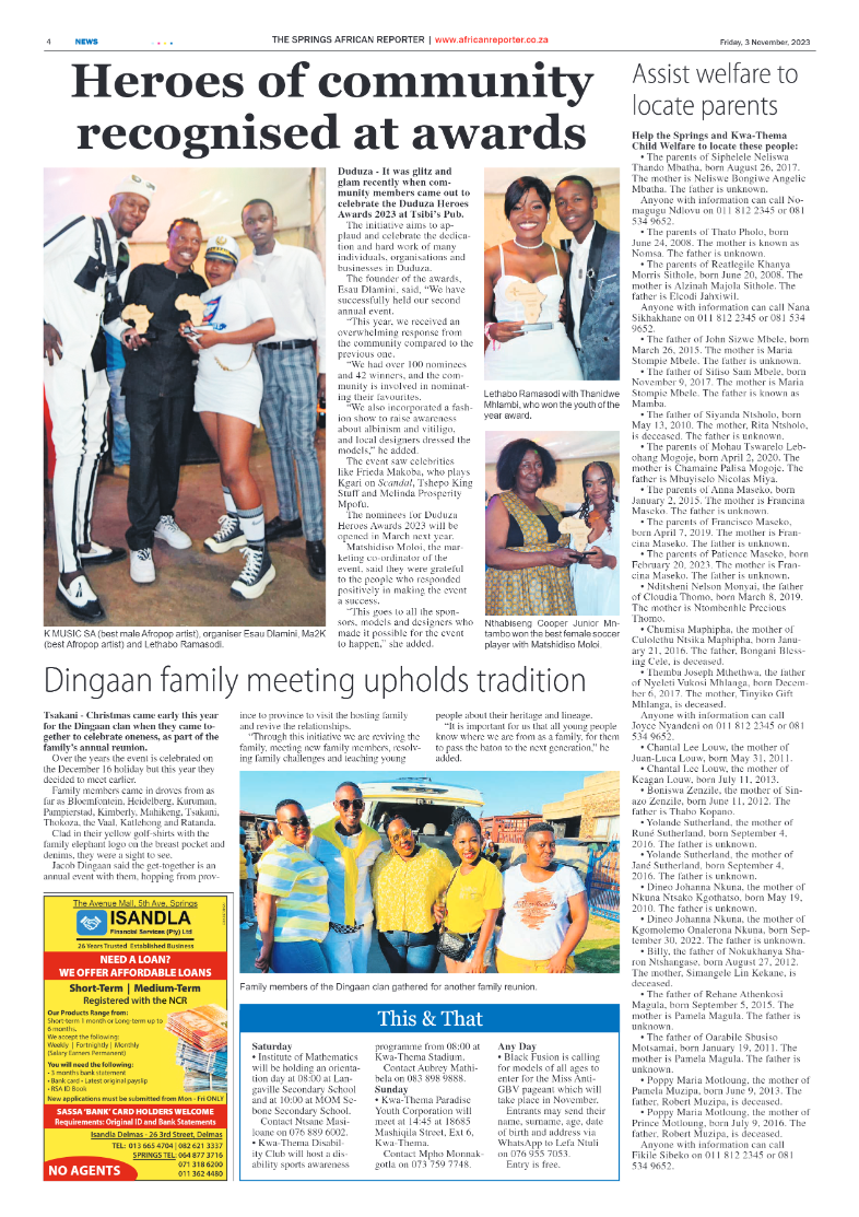 African Reporter 3 November 2023 page 4