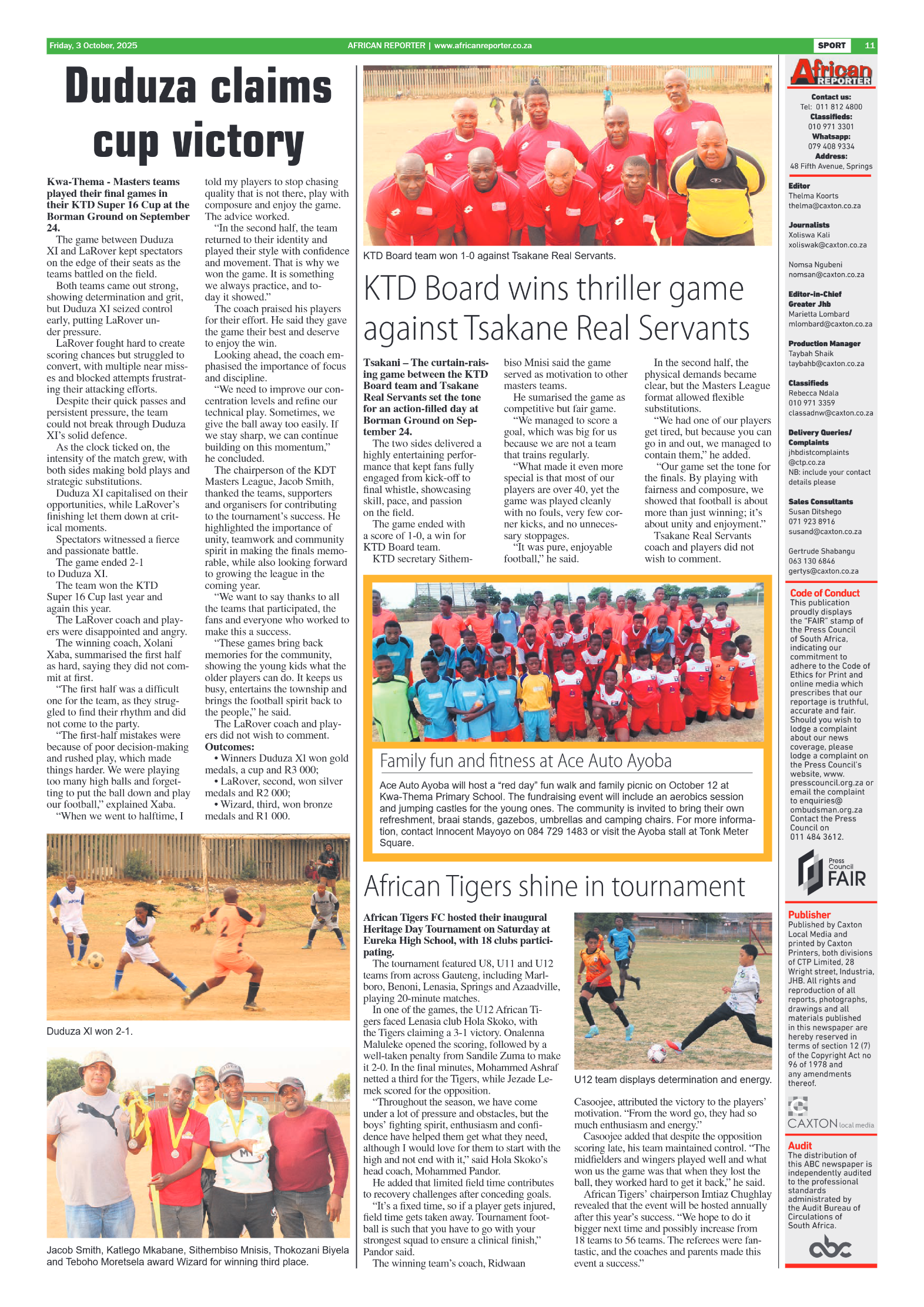 African Reporter 3 October 2025 page 11