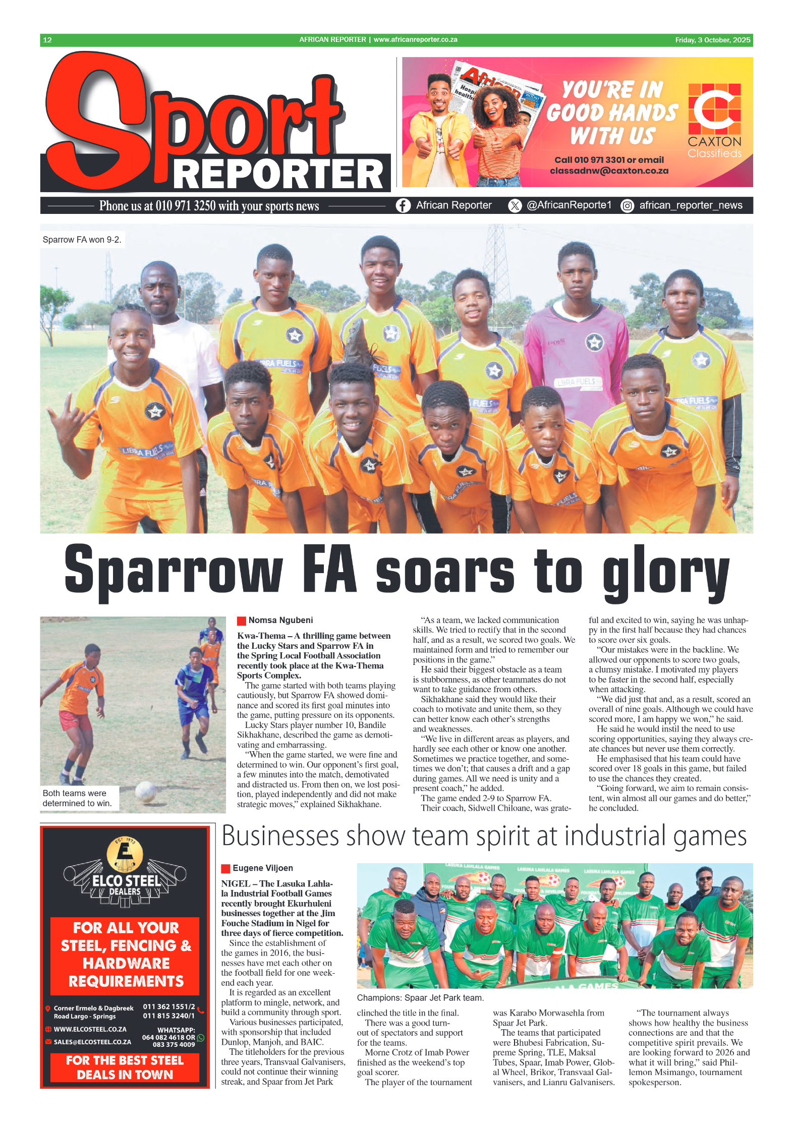 African Reporter 3 October 2025 page 12