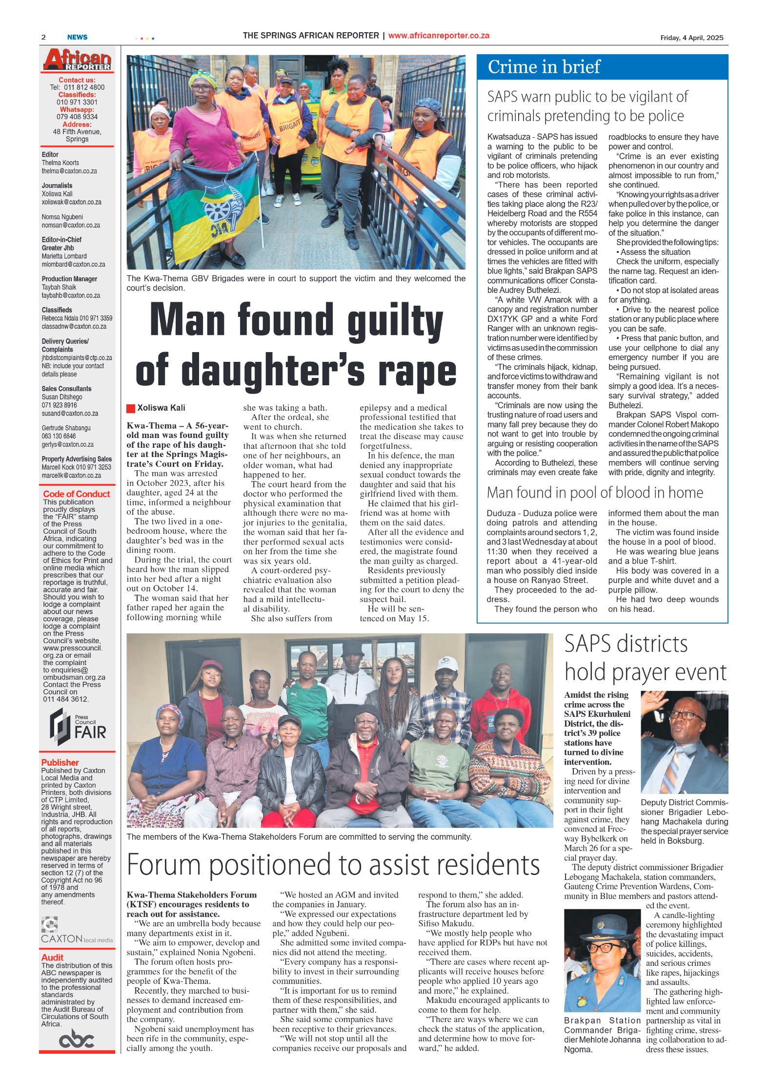 African Reporter 4 April 2025 page 2