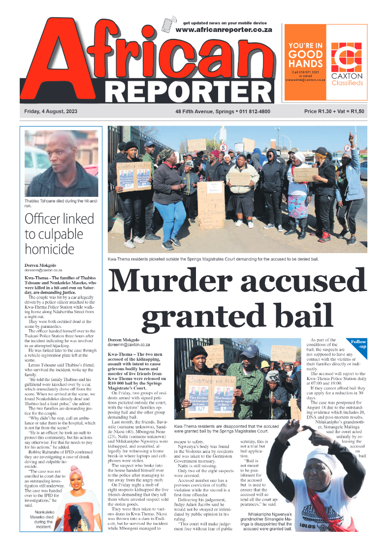 African Reporter 4 Aug 2023 page 1