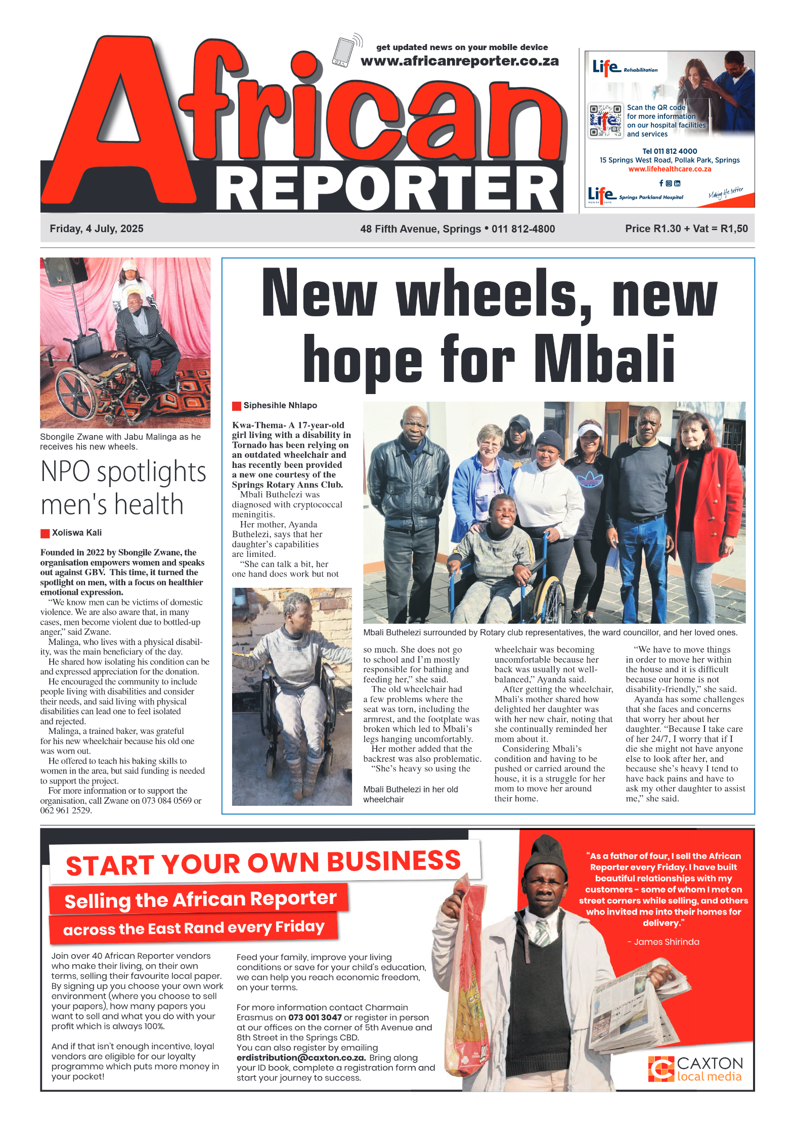 African Reporter 4 July 2025 page 1