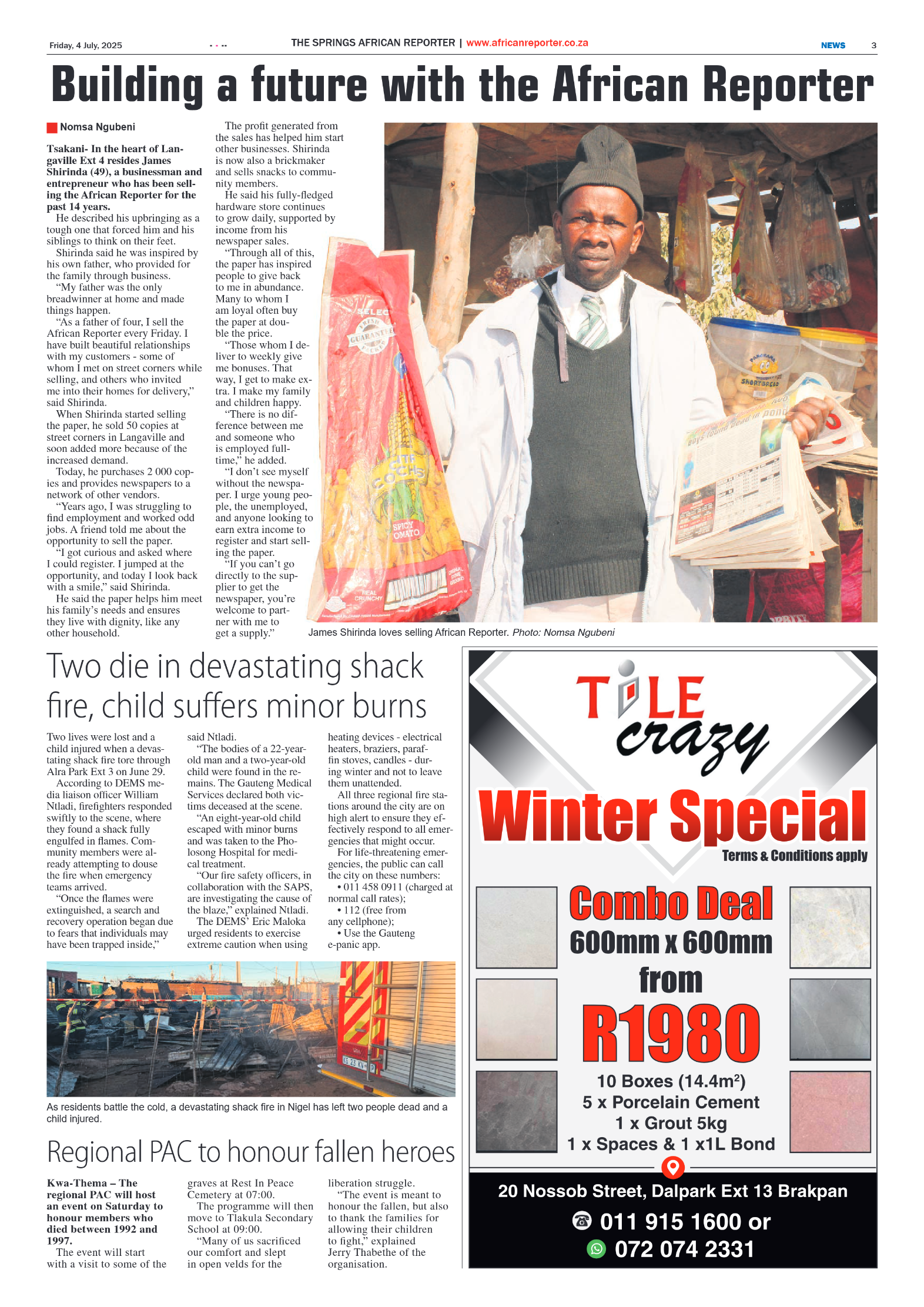African Reporter 4 July 2025 page 3