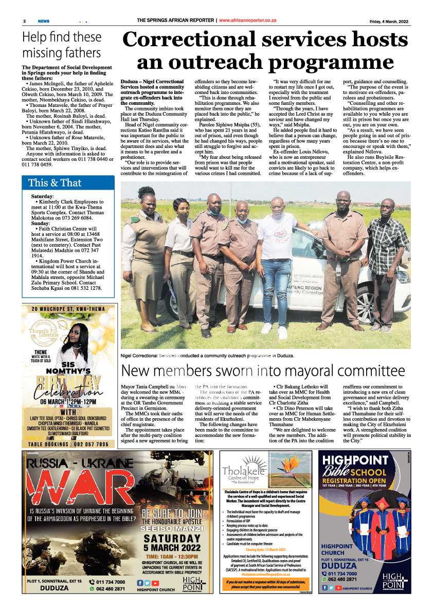 African Reporter 4 March 2022 page 2