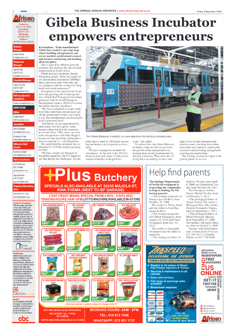 African Reporter 4 Nov 2022 page 2